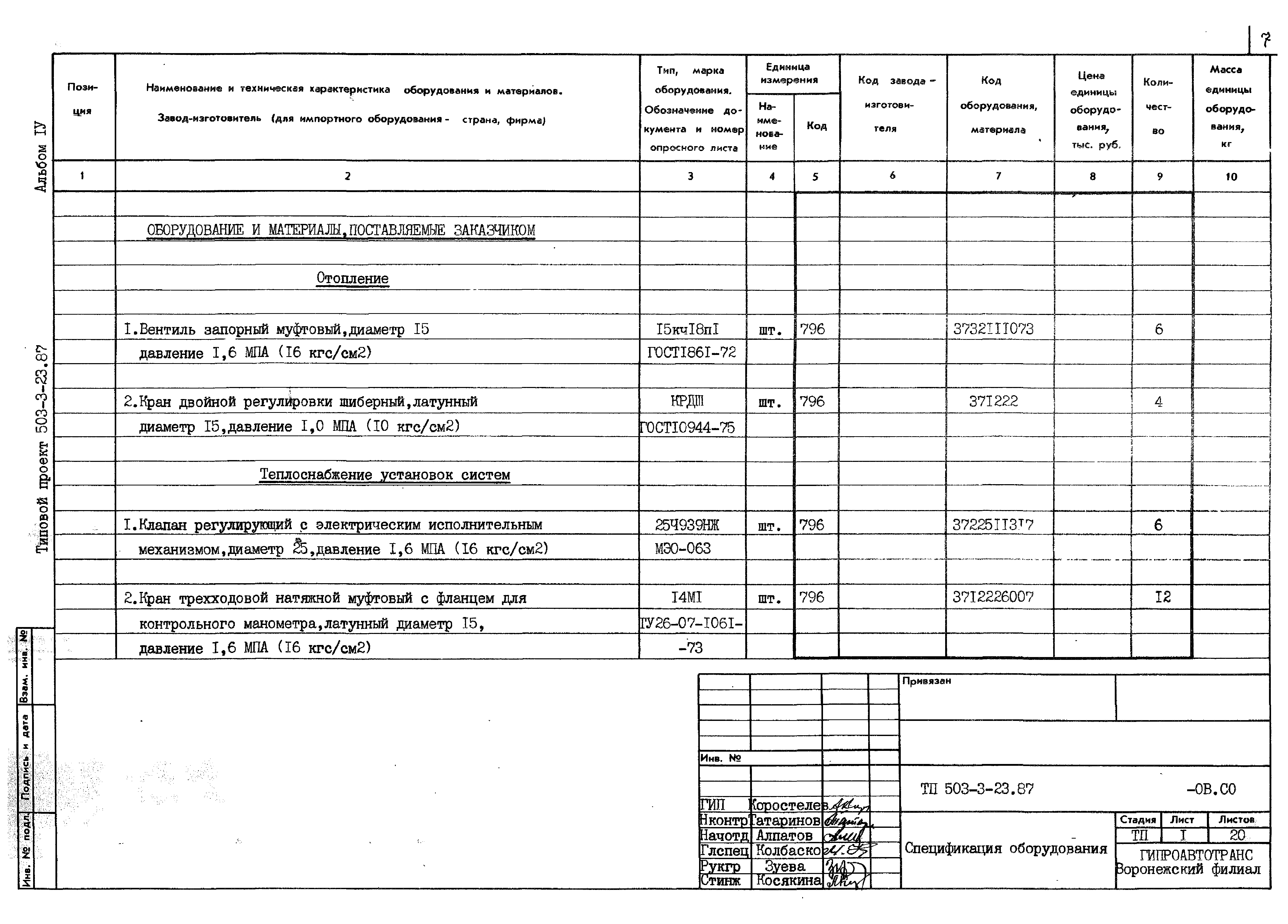 Типовой проект 503-3-23.87