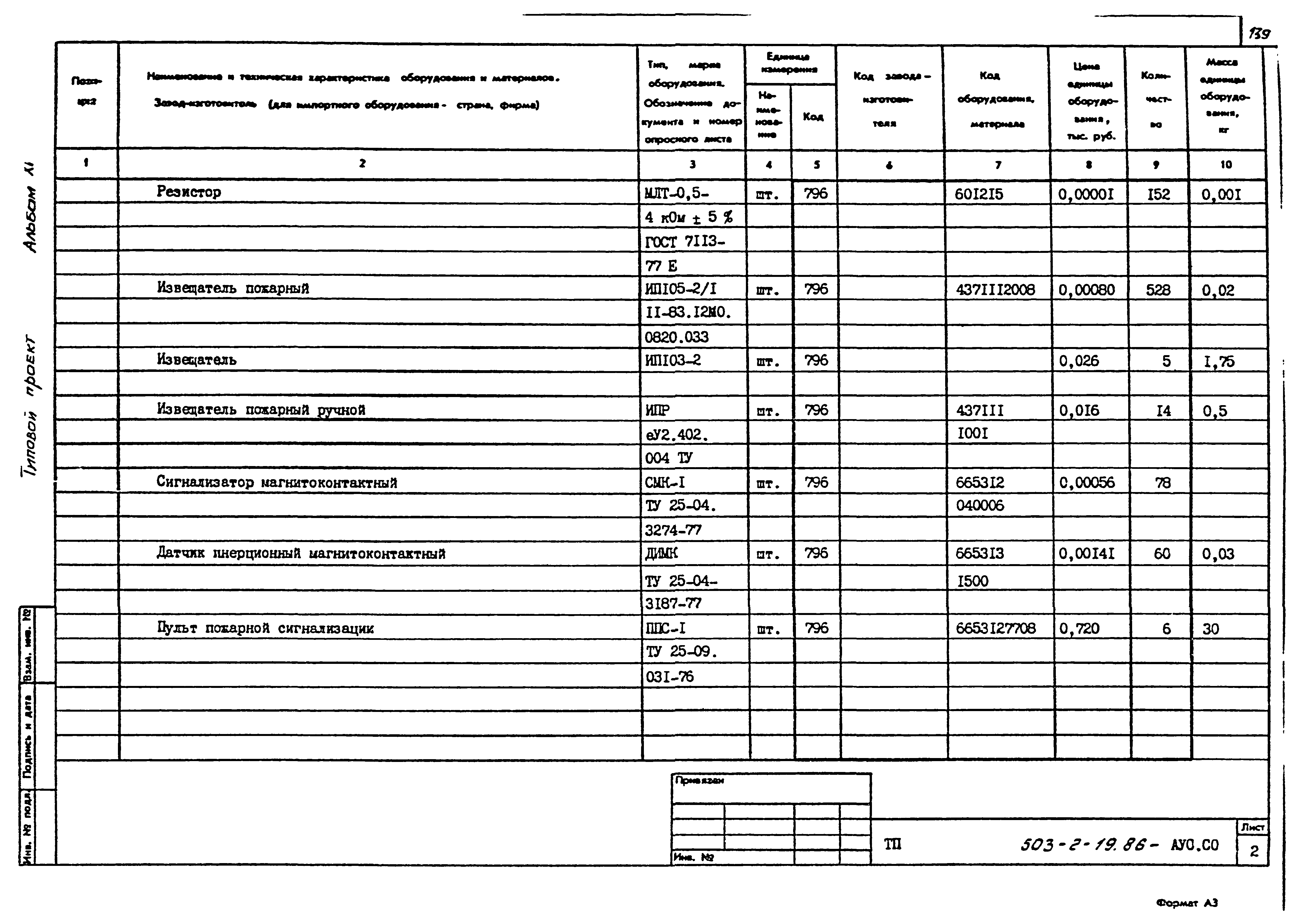 Типовой проект 503-2-19.86