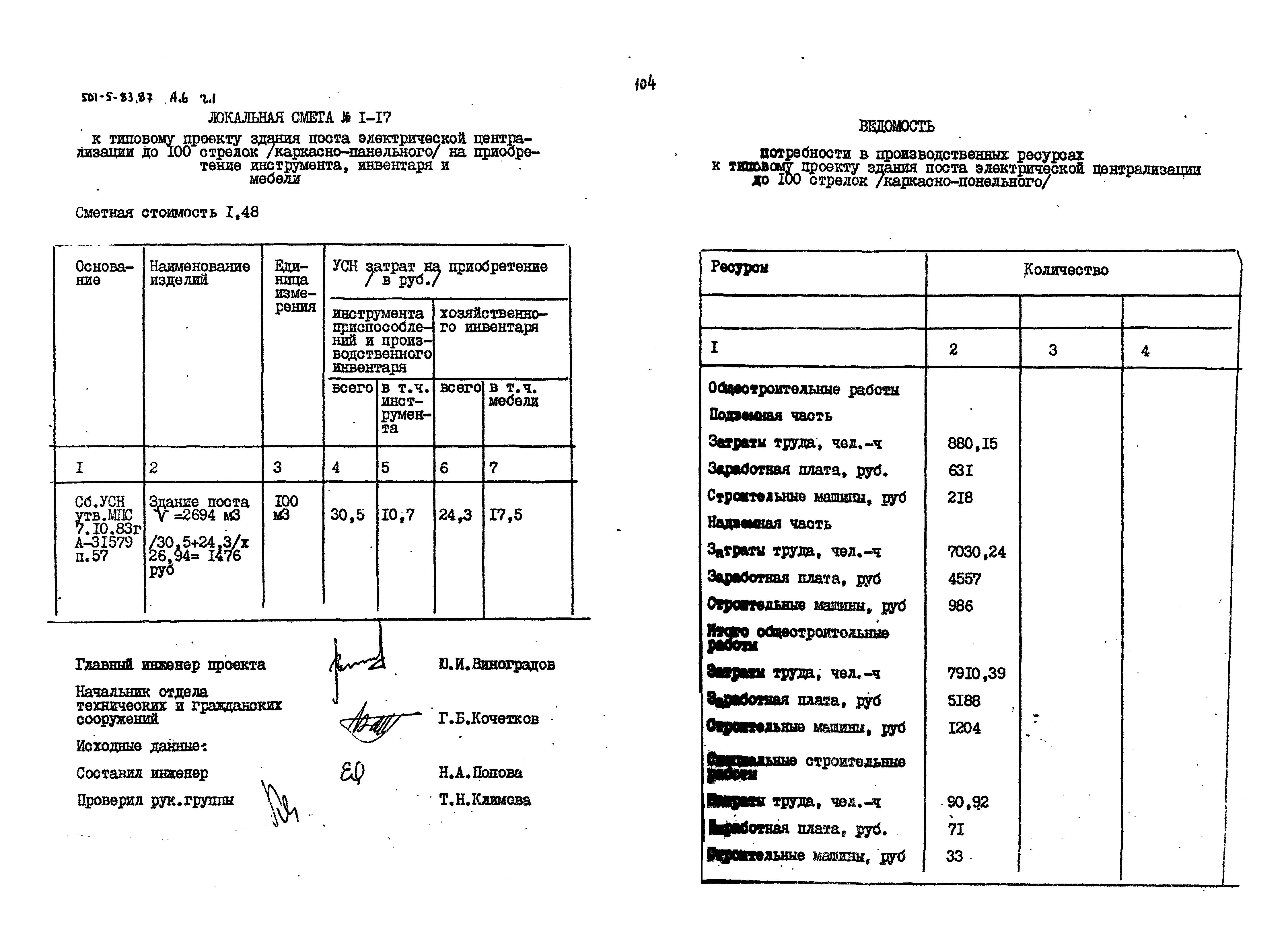 Типовой проект 501-5-83.87