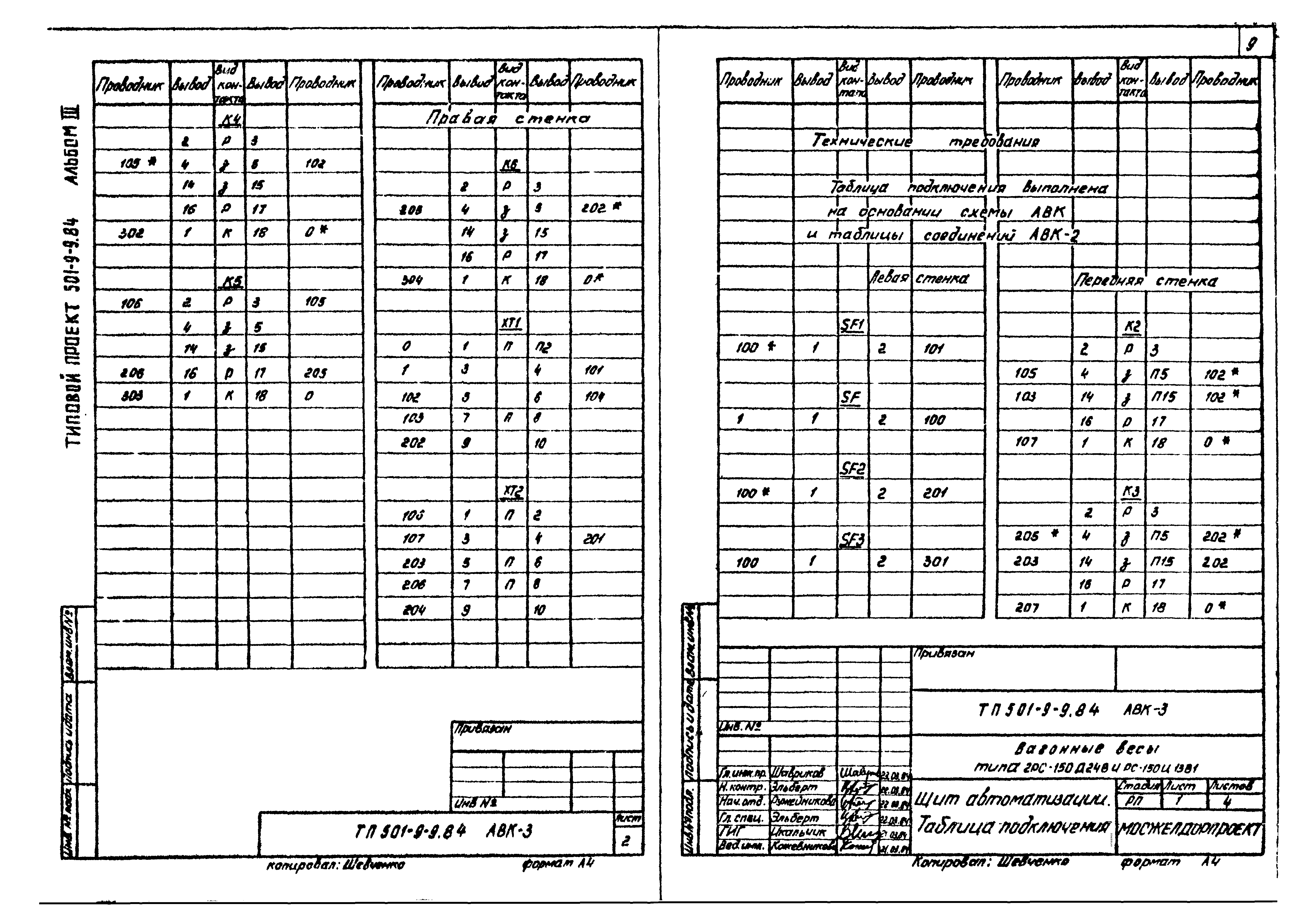 Типовой проект 501-9-9.84