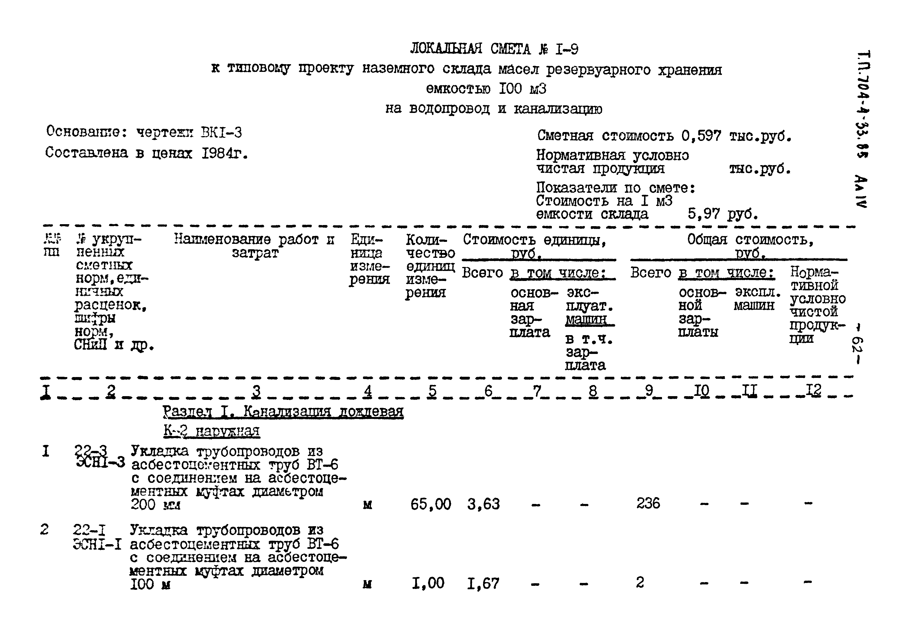 Типовой проект 704-4-33.85