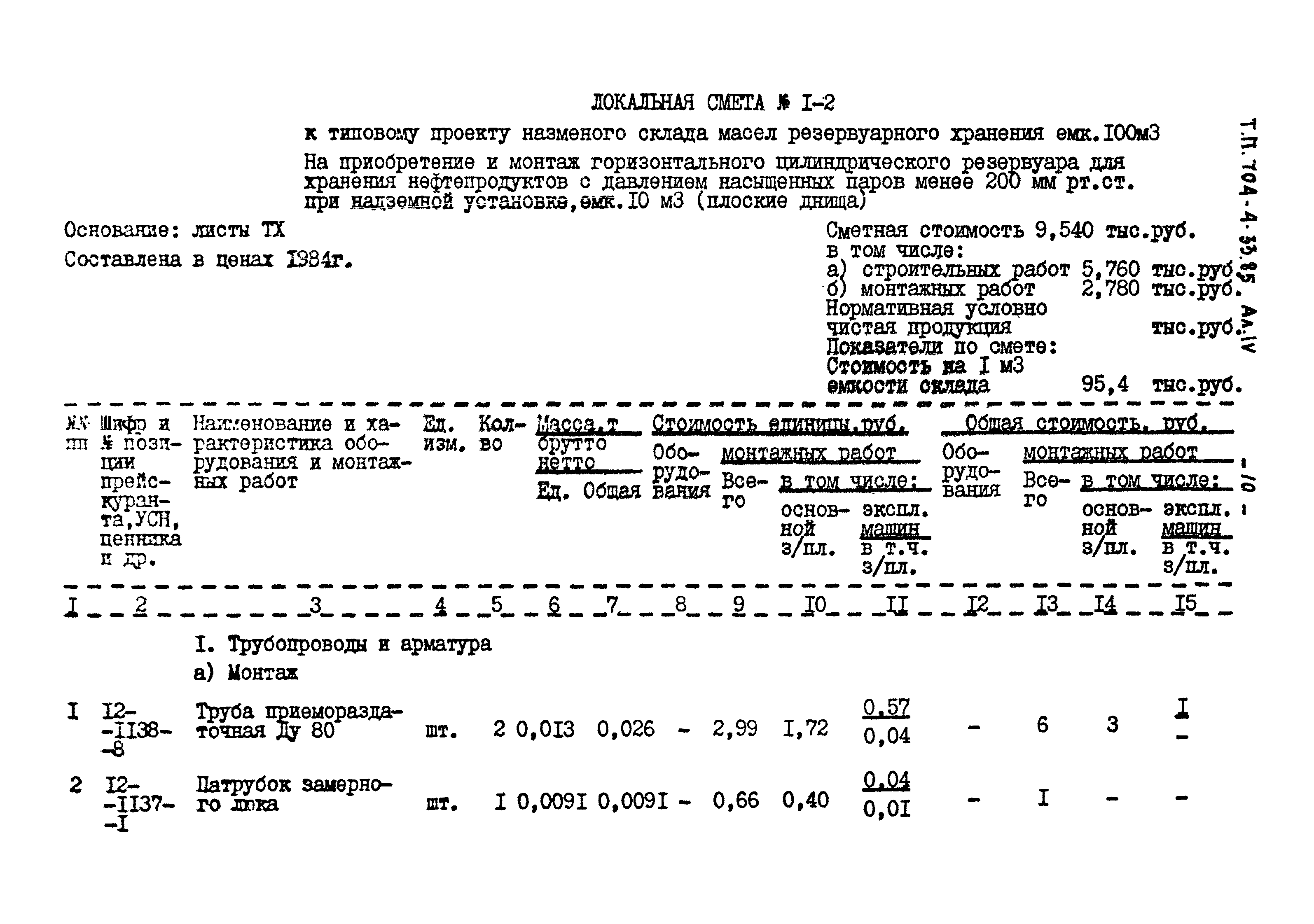 Типовой проект 704-4-33.85