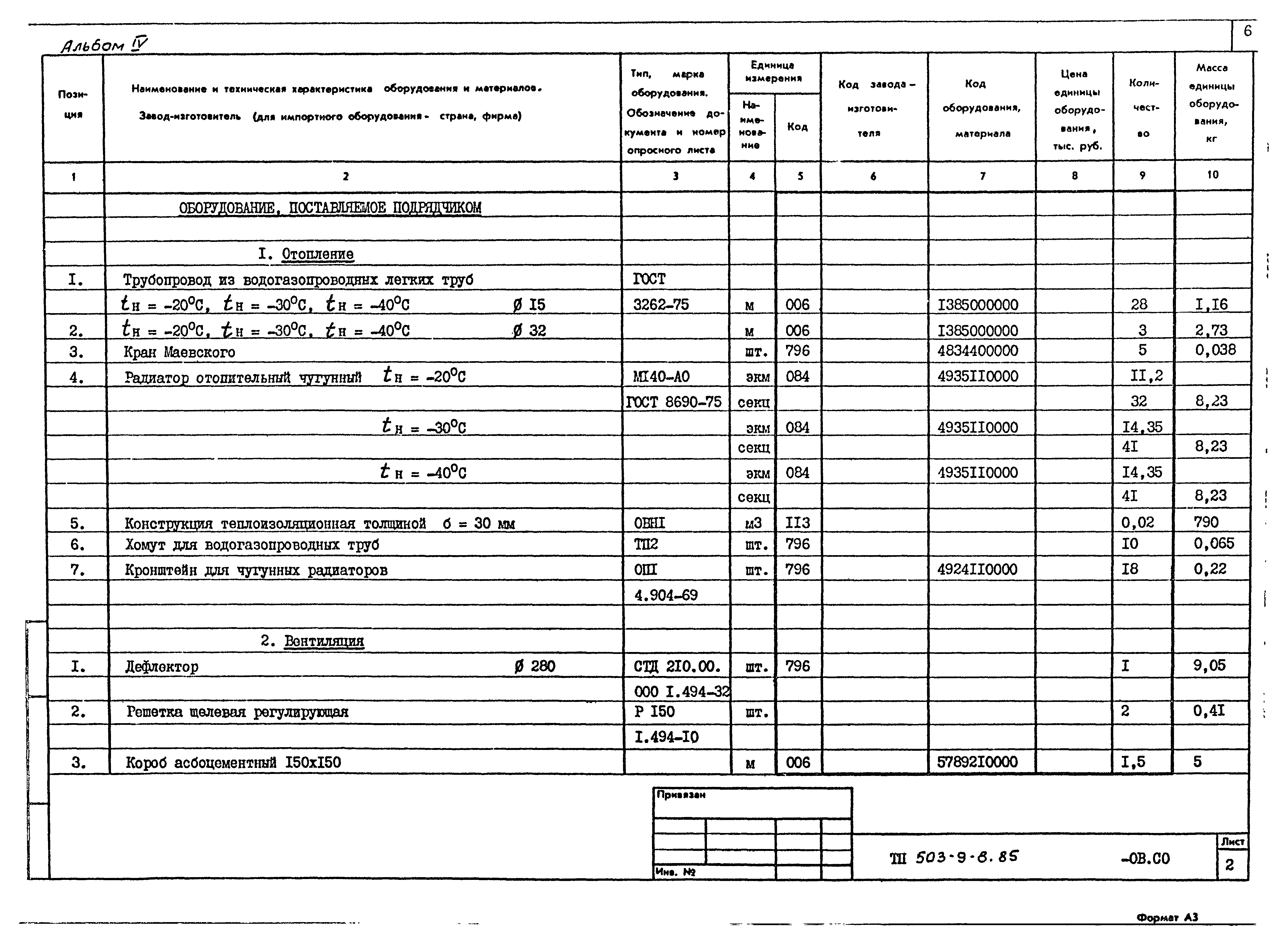 Типовой проект 503-9-8.85