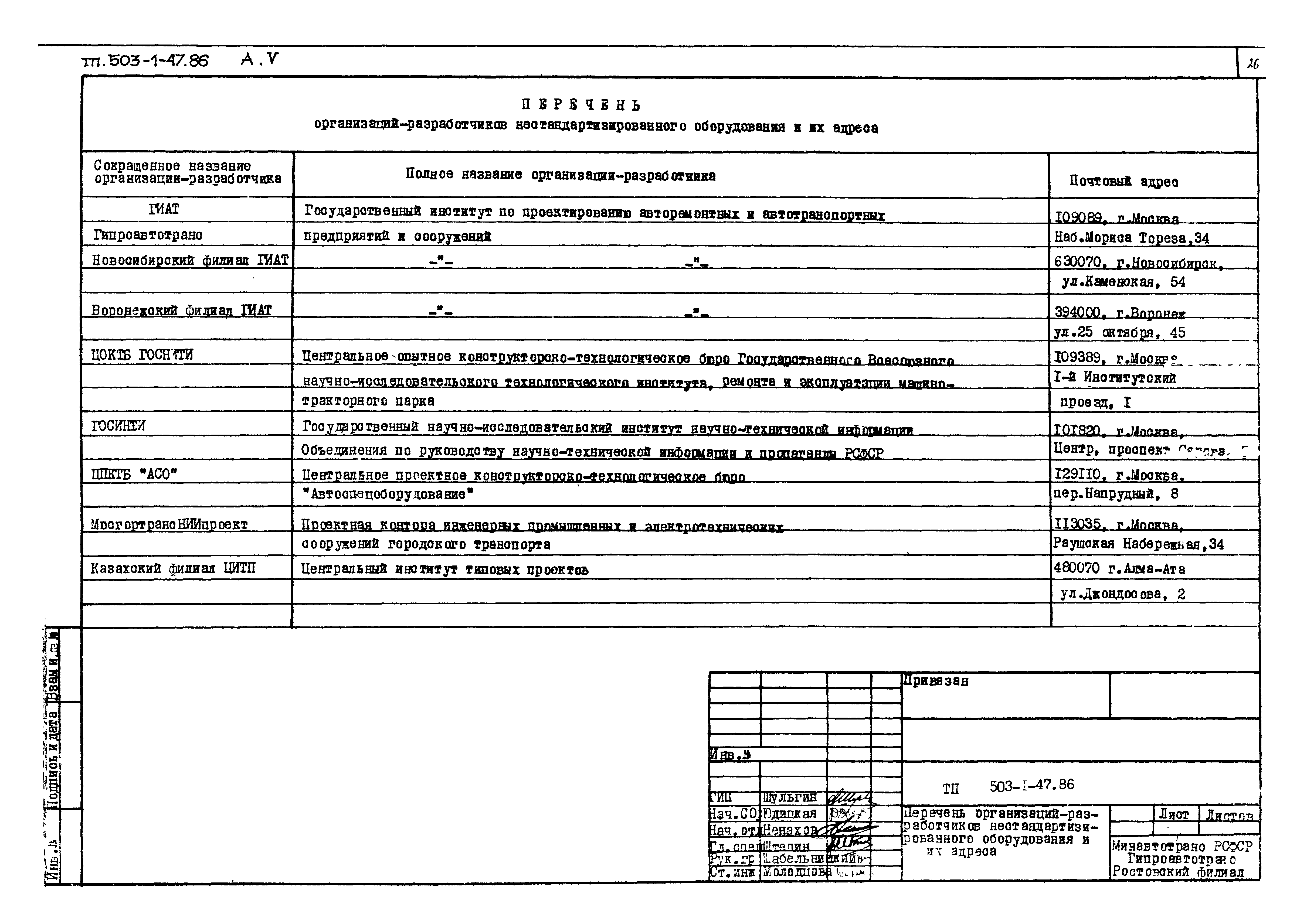 Типовой проект 503-1-47.86