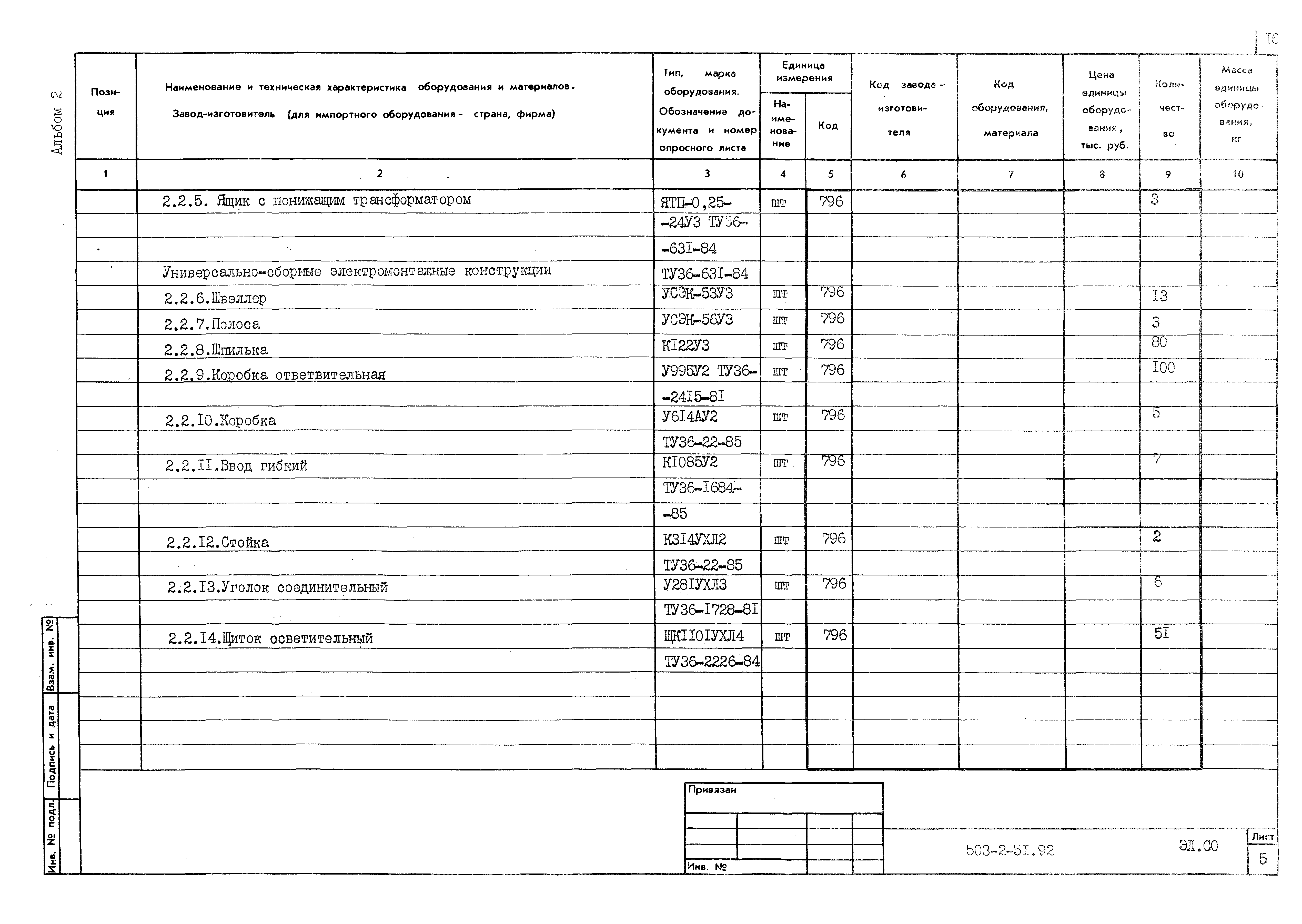 Типовой проект 503-2-51.92