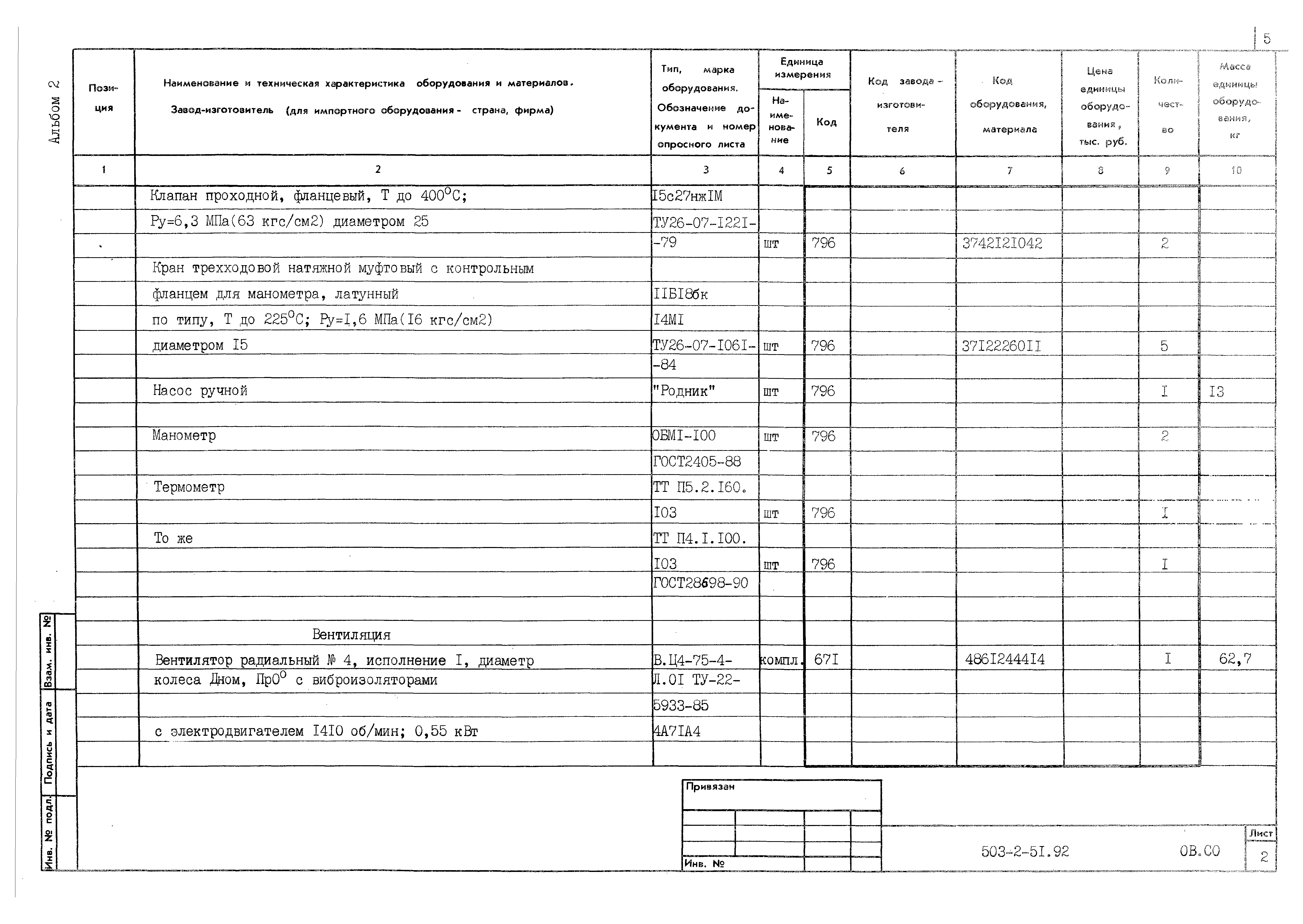 Типовой проект 503-2-51.92