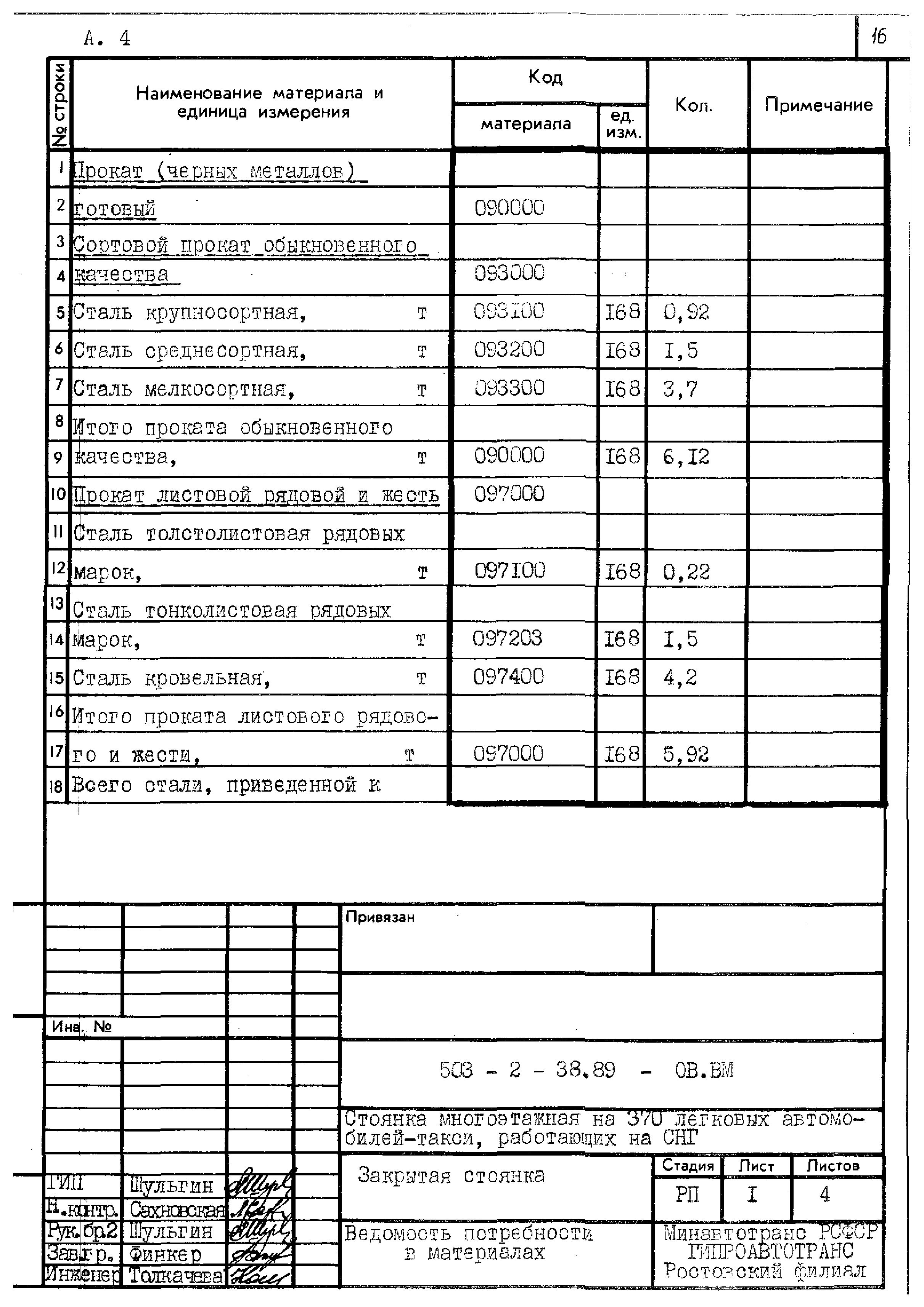 Типовой проект 503-2-38.89