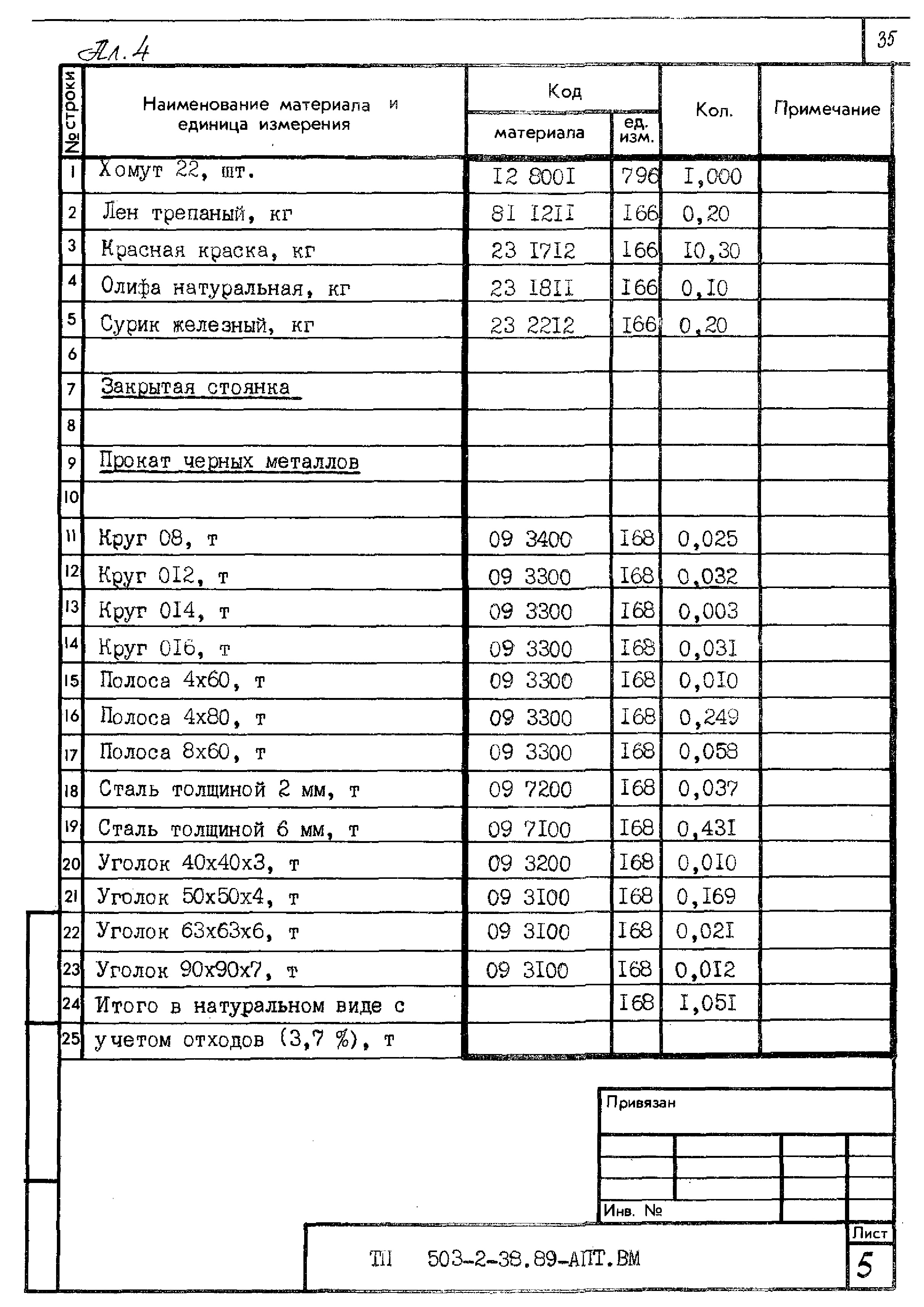 Типовой проект 503-2-38.89