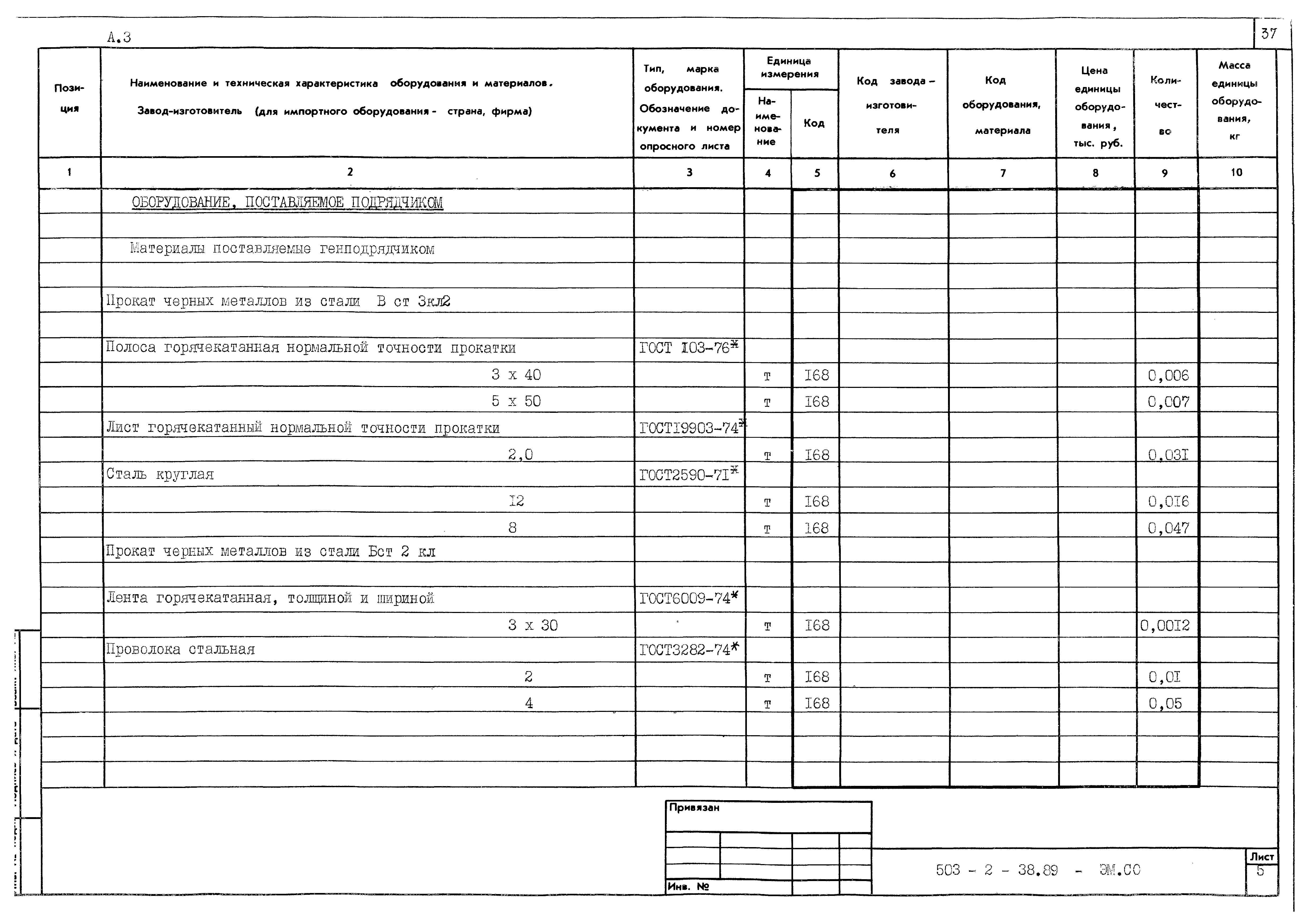 Типовой проект 503-2-38.89