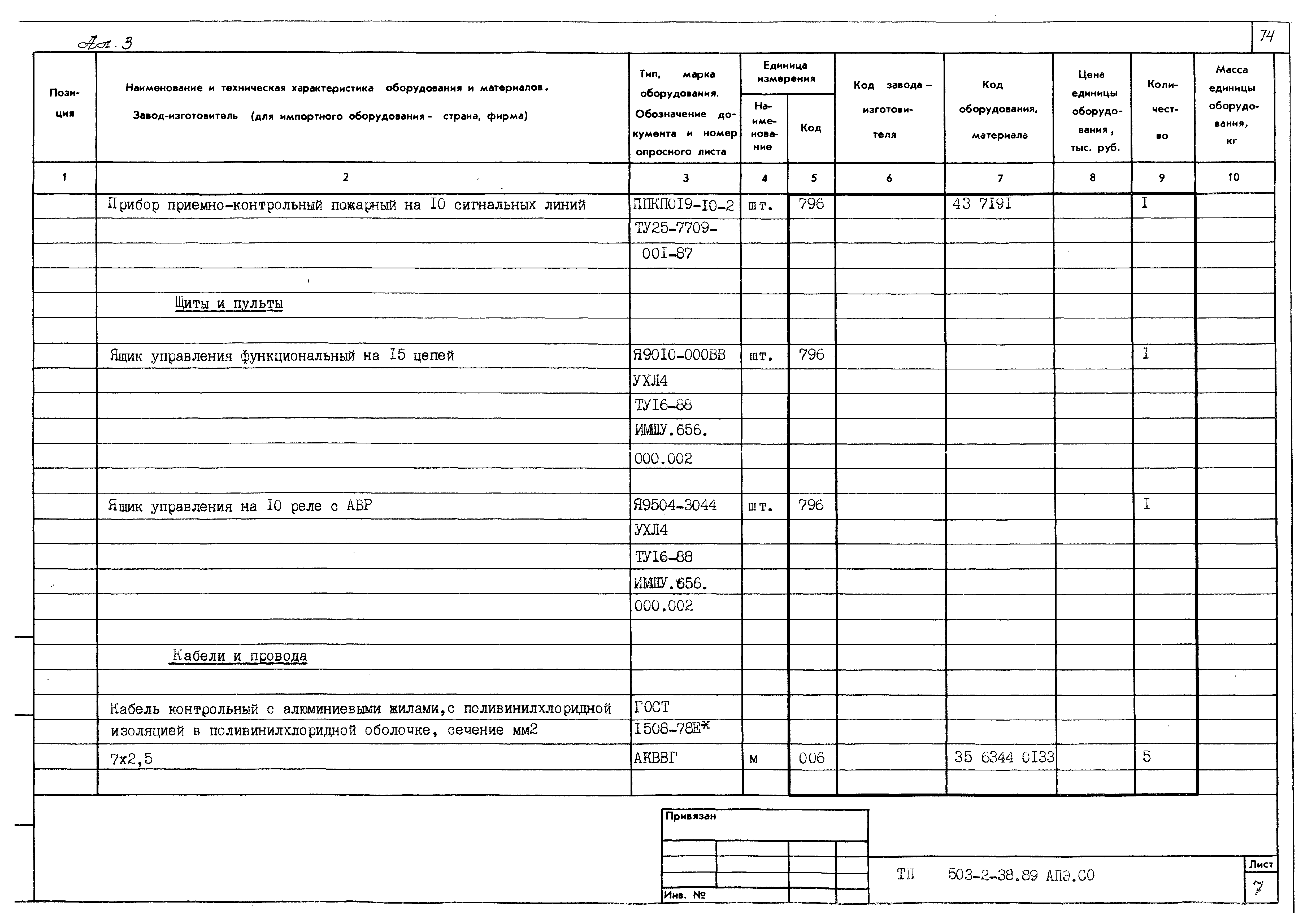 Типовой проект 503-2-38.89