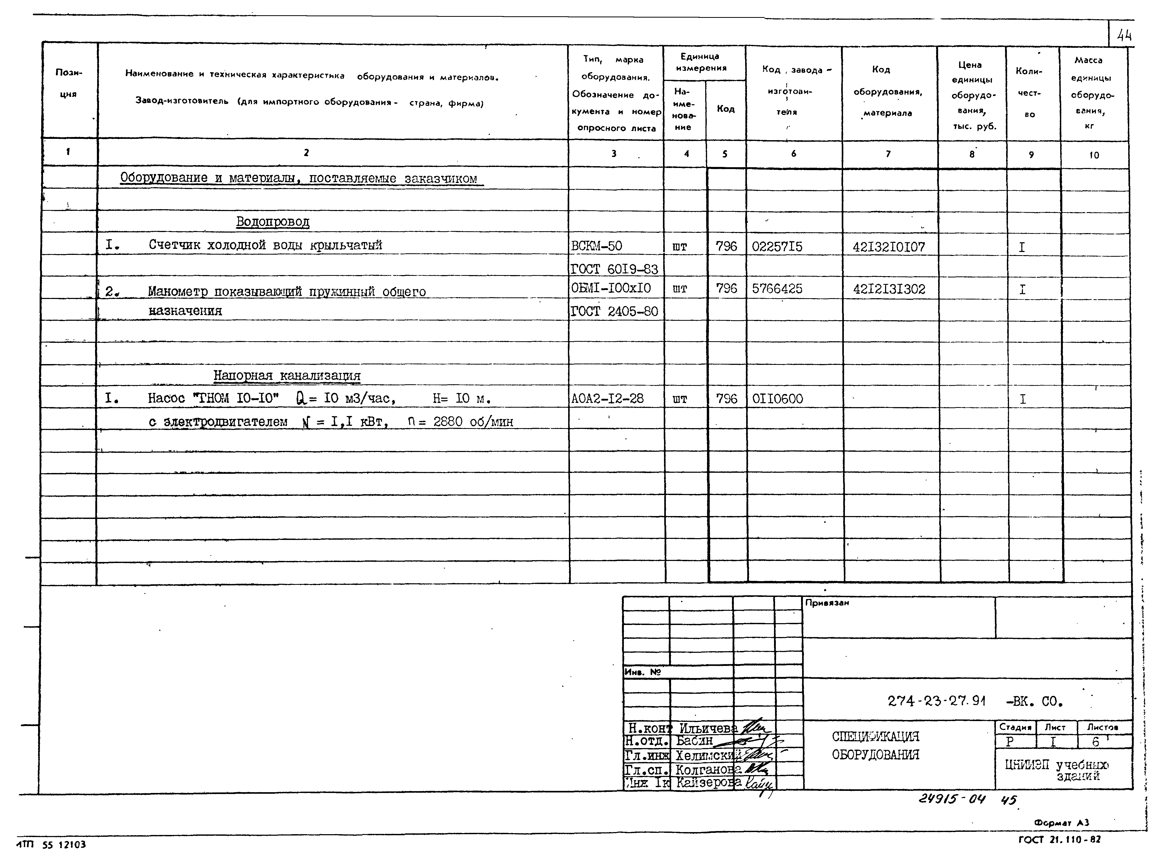 Типовой проект 274-23-27.91