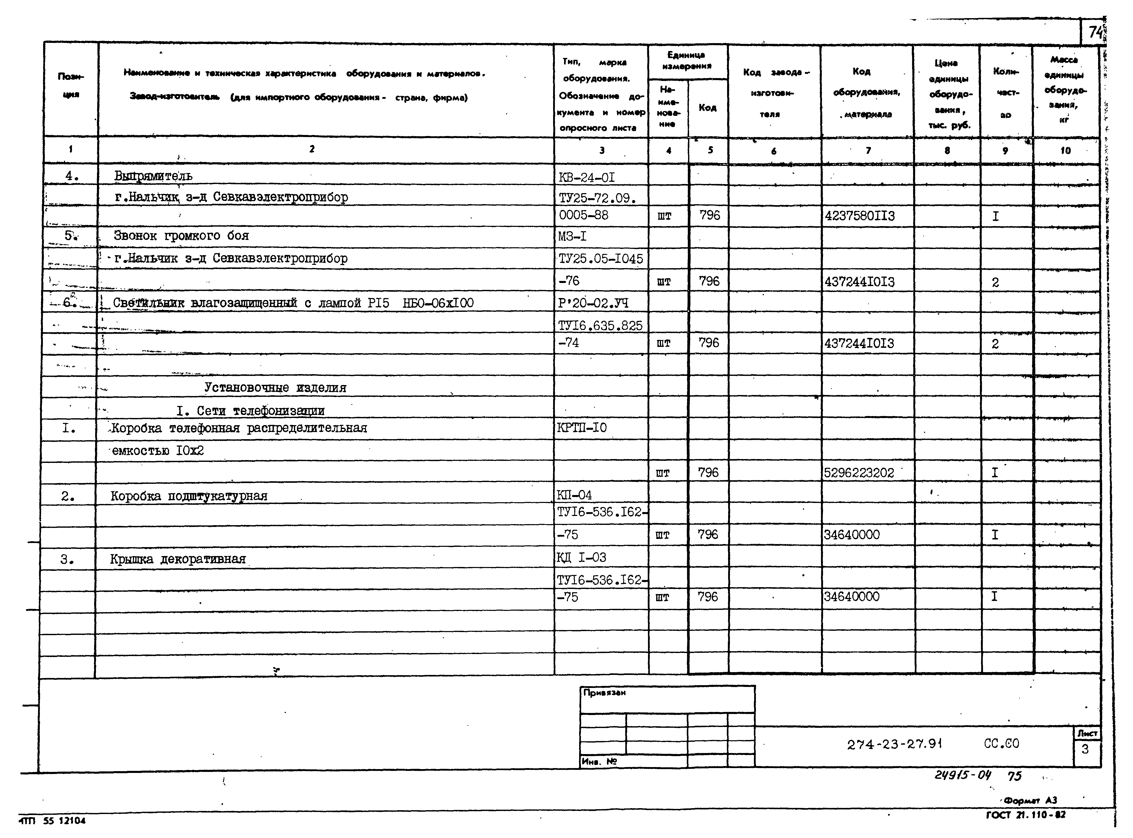 Типовой проект 274-23-27.91