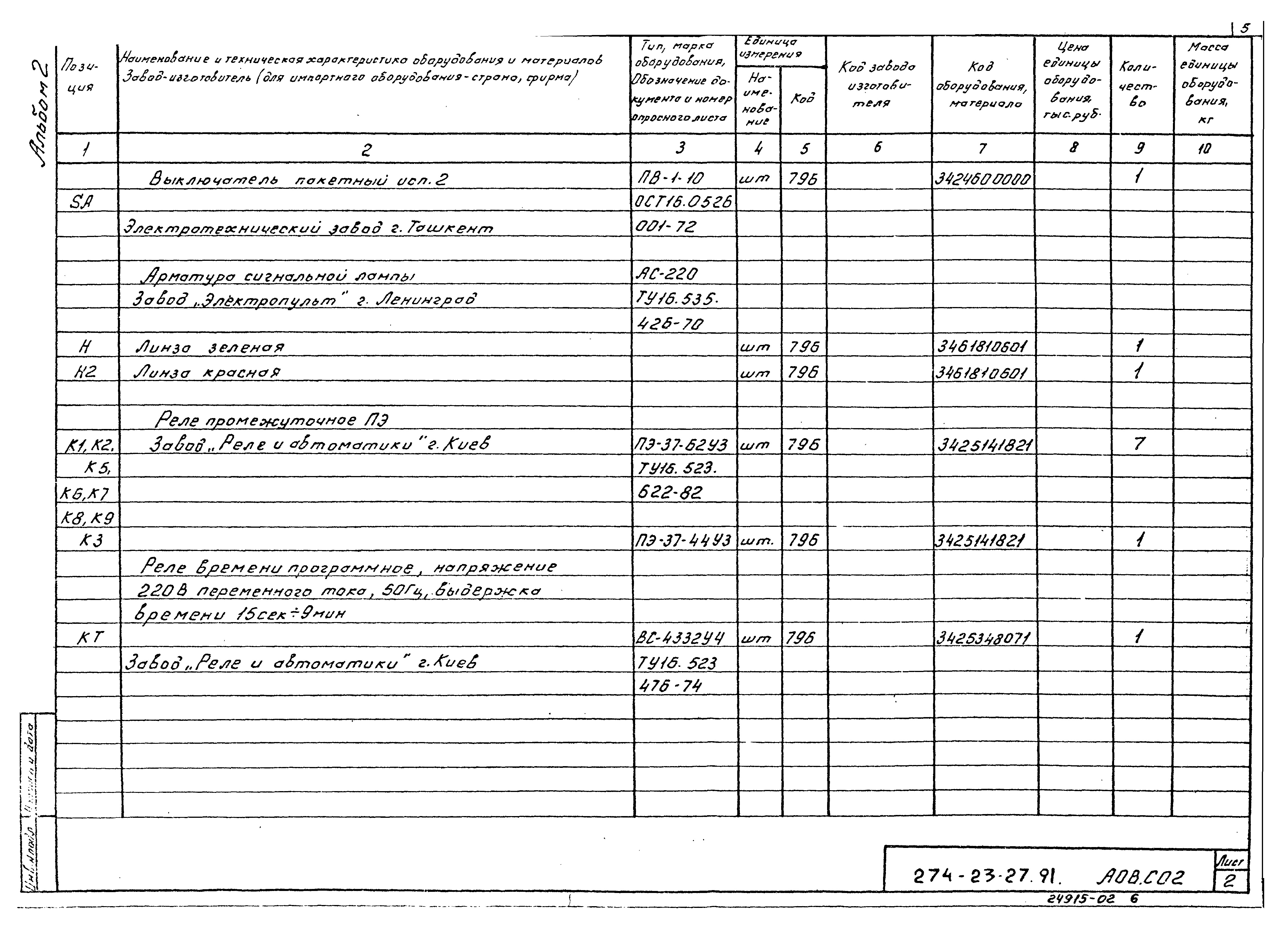 Типовой проект 274-23-27.91