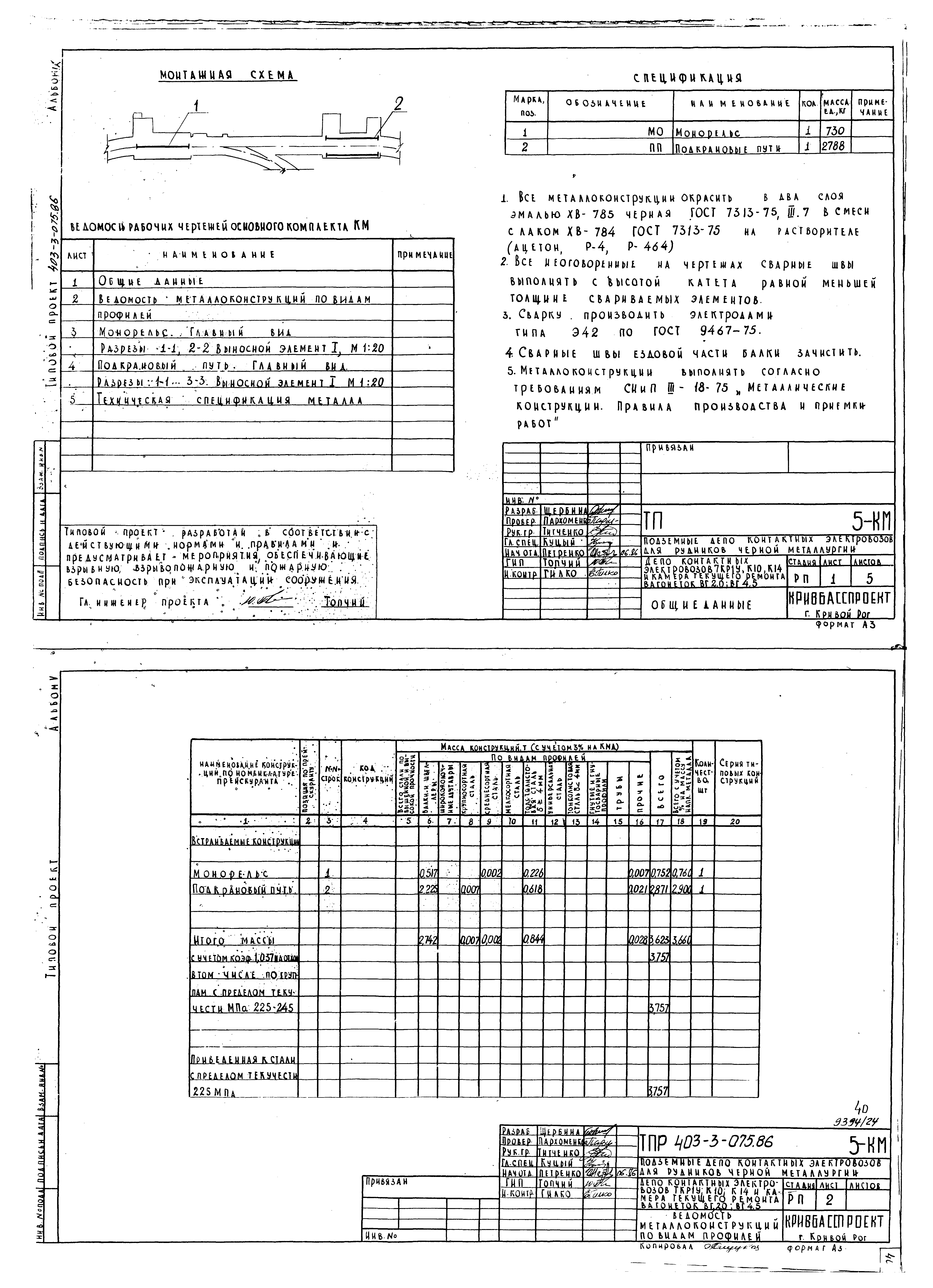 Типовые проектные решения 403-3-075.86