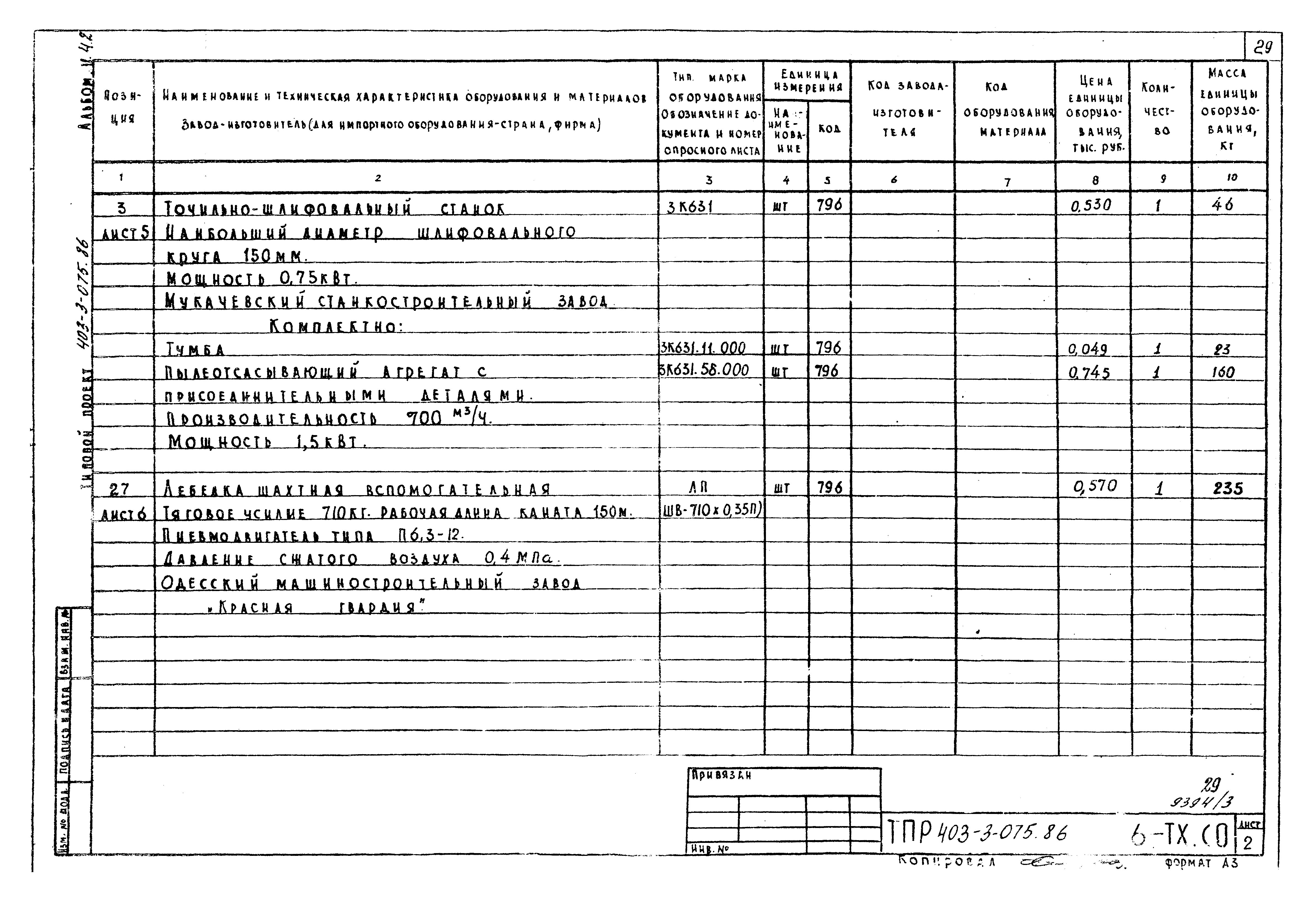 Типовые проектные решения 403-3-075.86