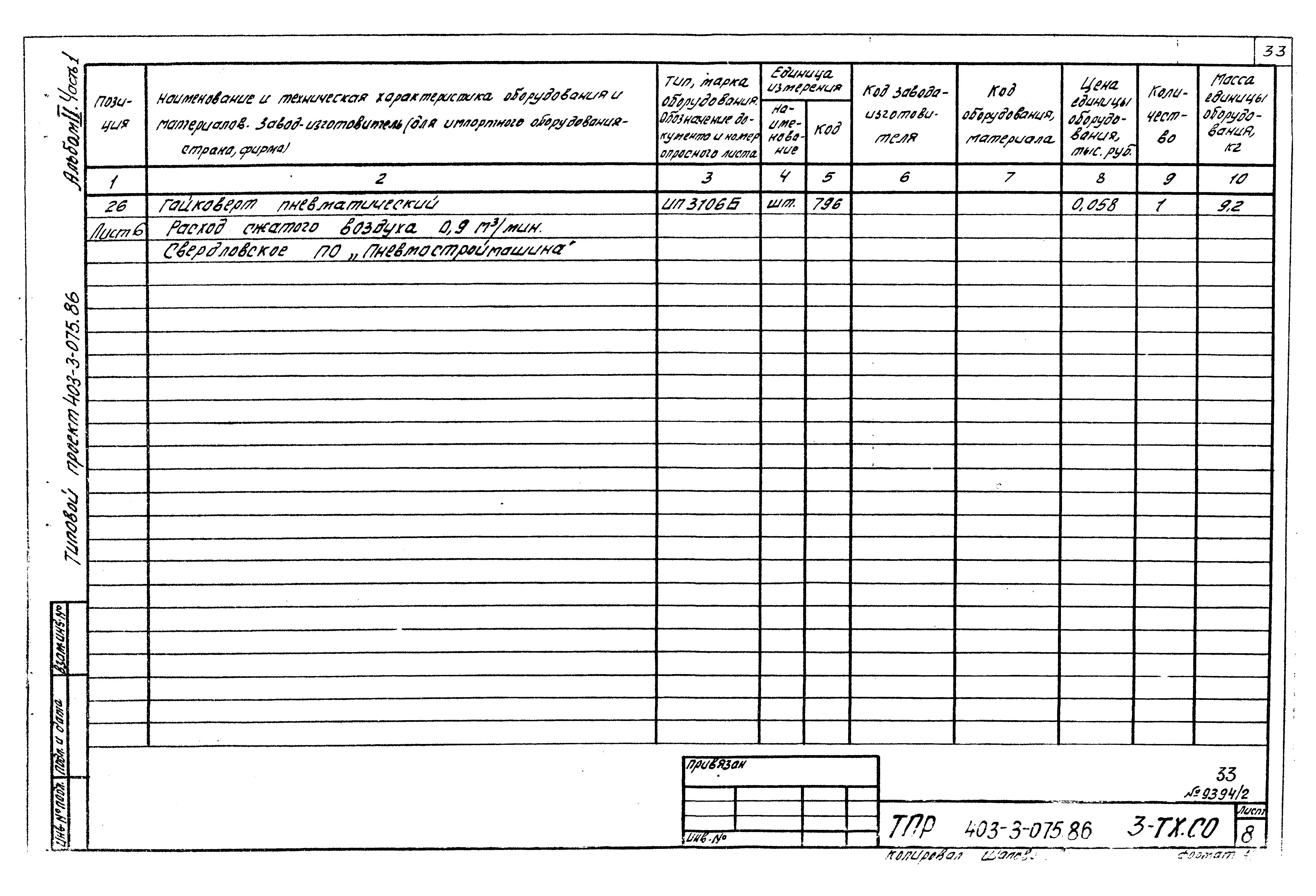 Типовые проектные решения 403-3-075.86