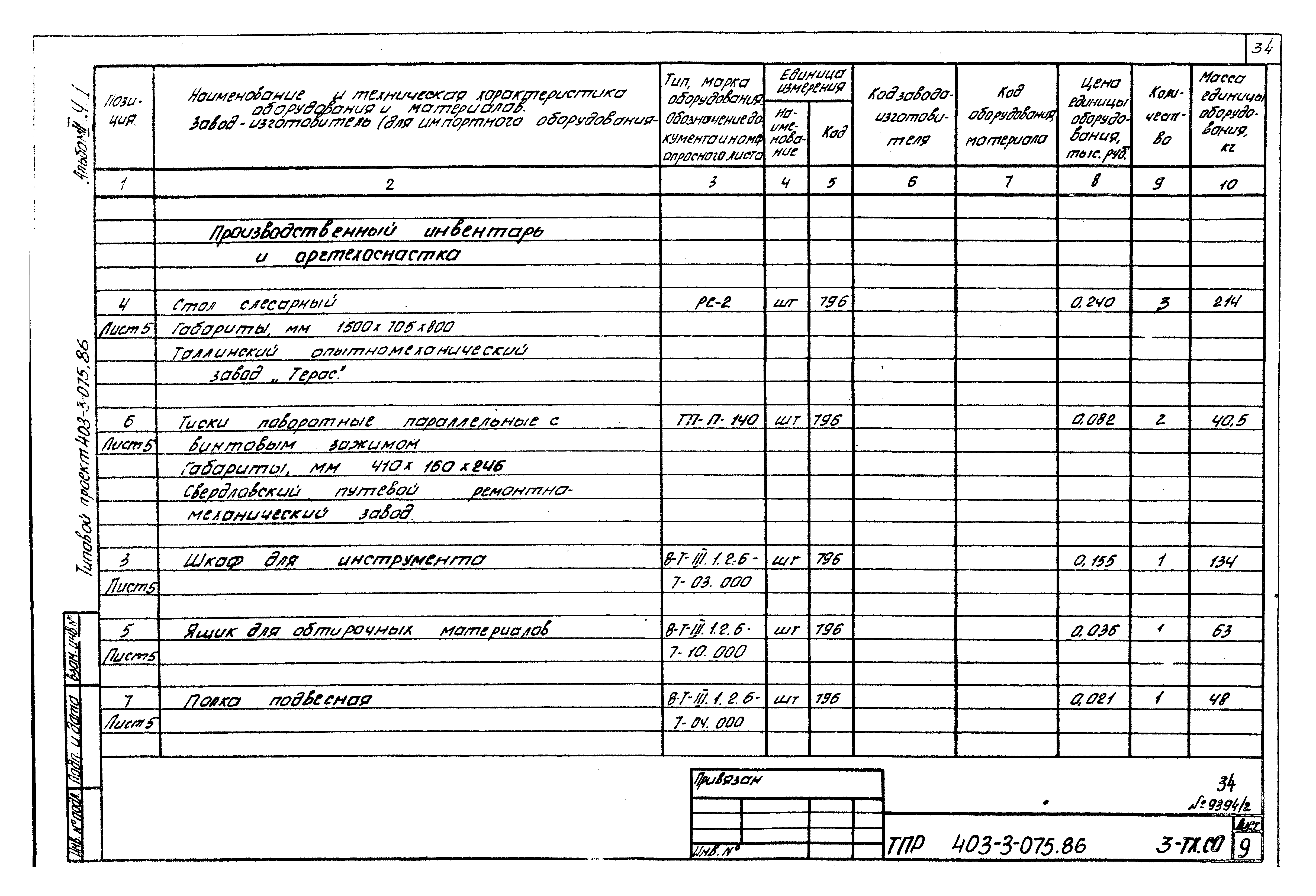 Типовые проектные решения 403-3-075.86