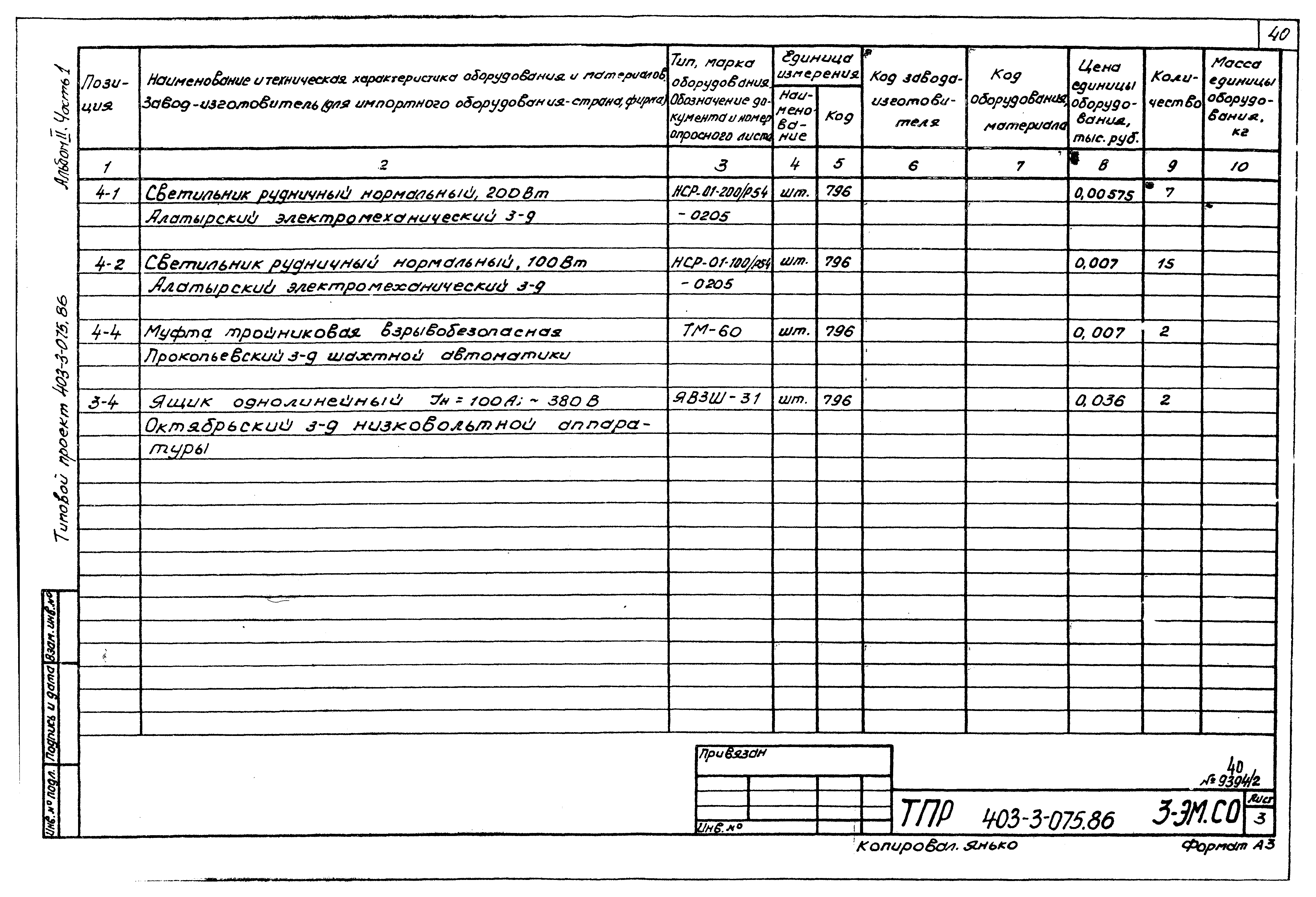 Типовые проектные решения 403-3-075.86