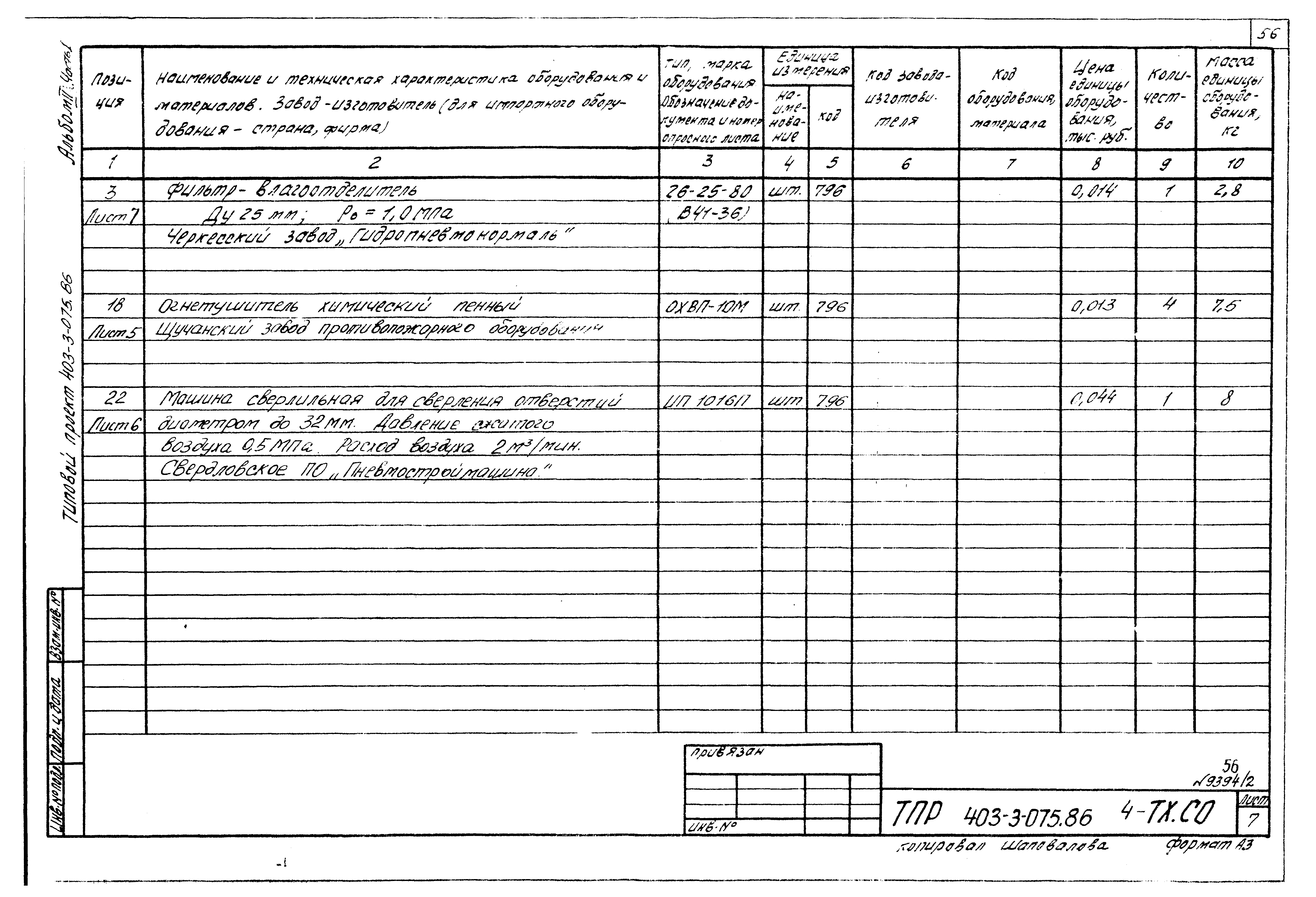 Типовые проектные решения 403-3-075.86