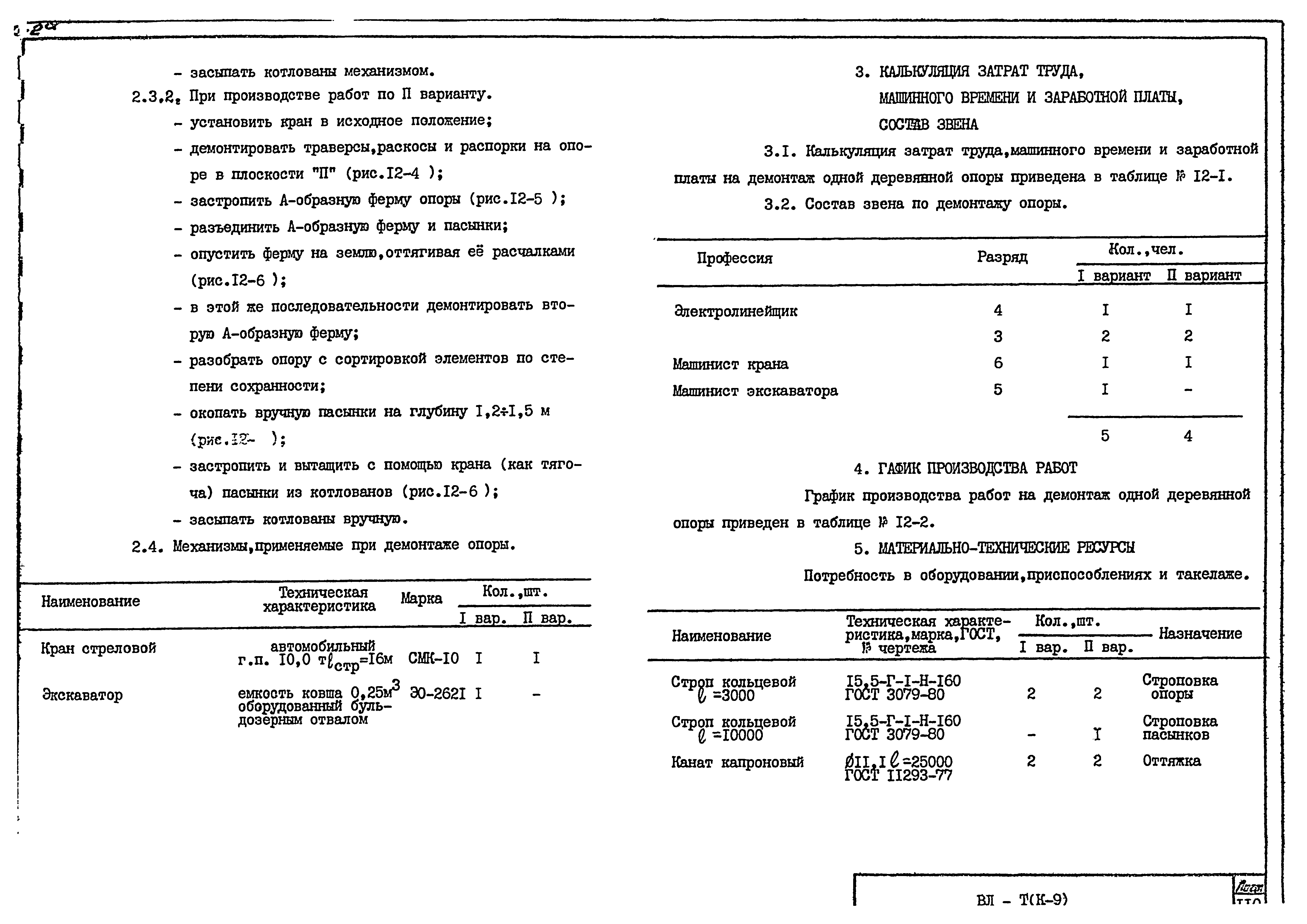 Технологическая карта К-9-12