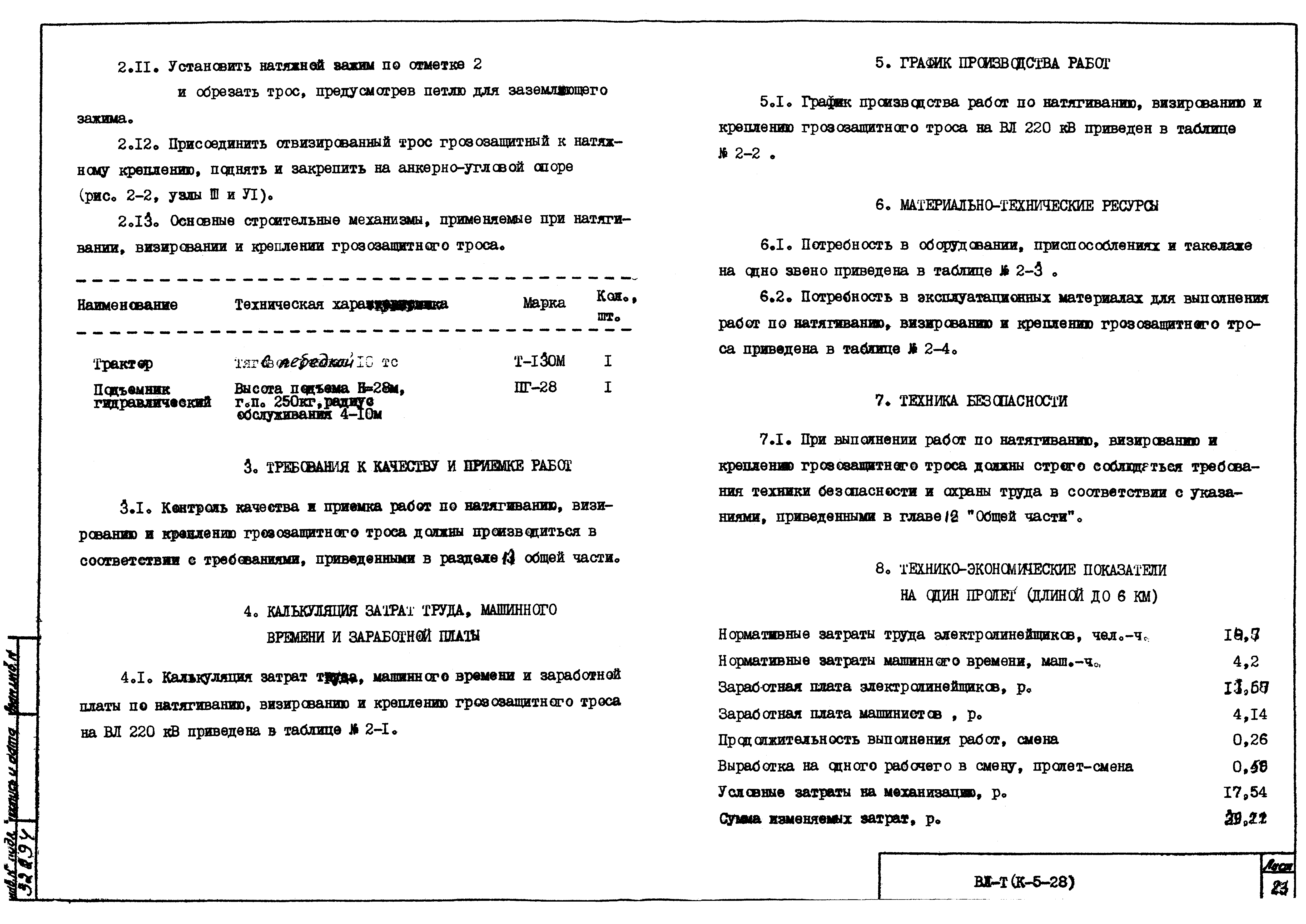 Технологическая карта К-5-28-2