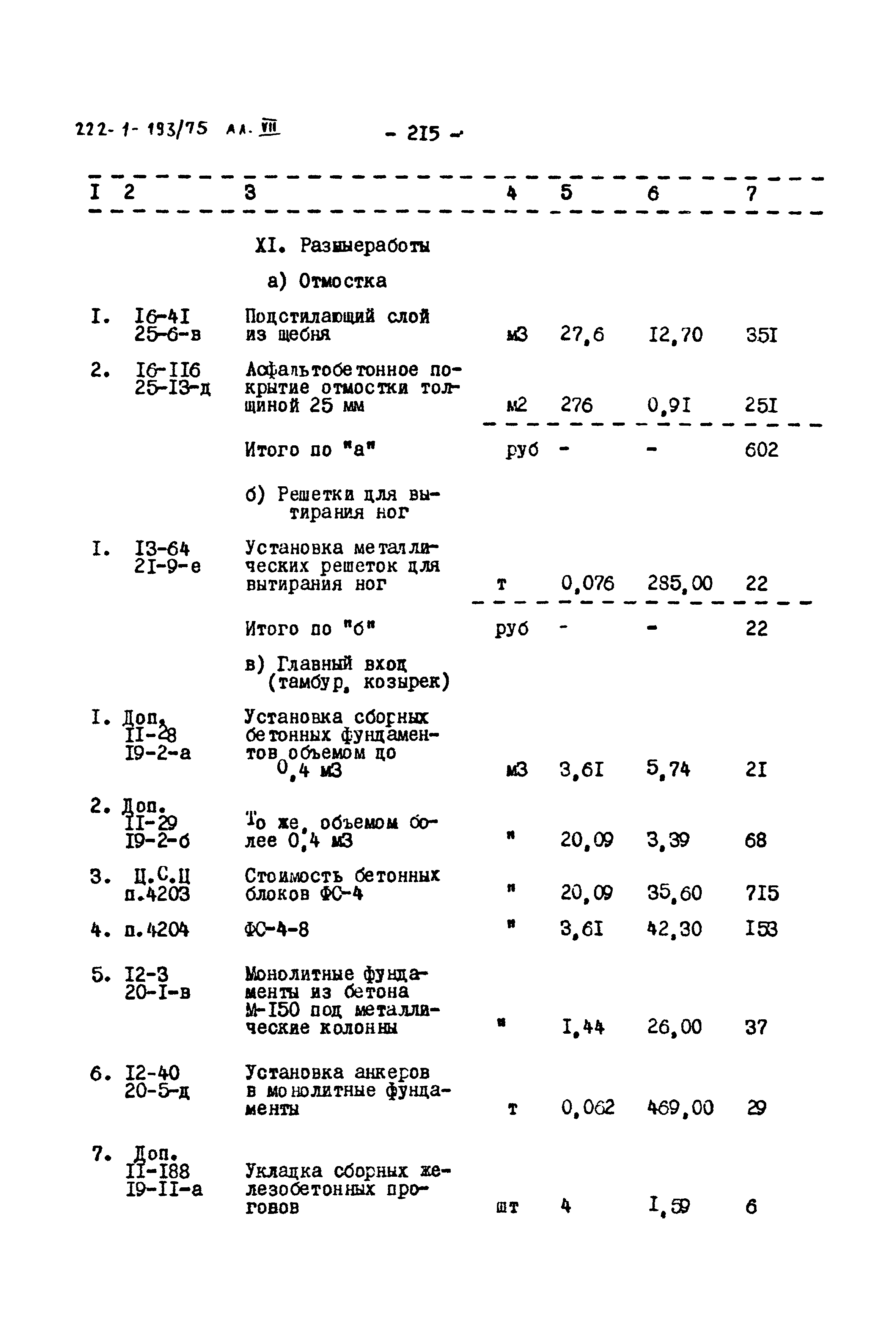 Типовой проект 222-1-193/75