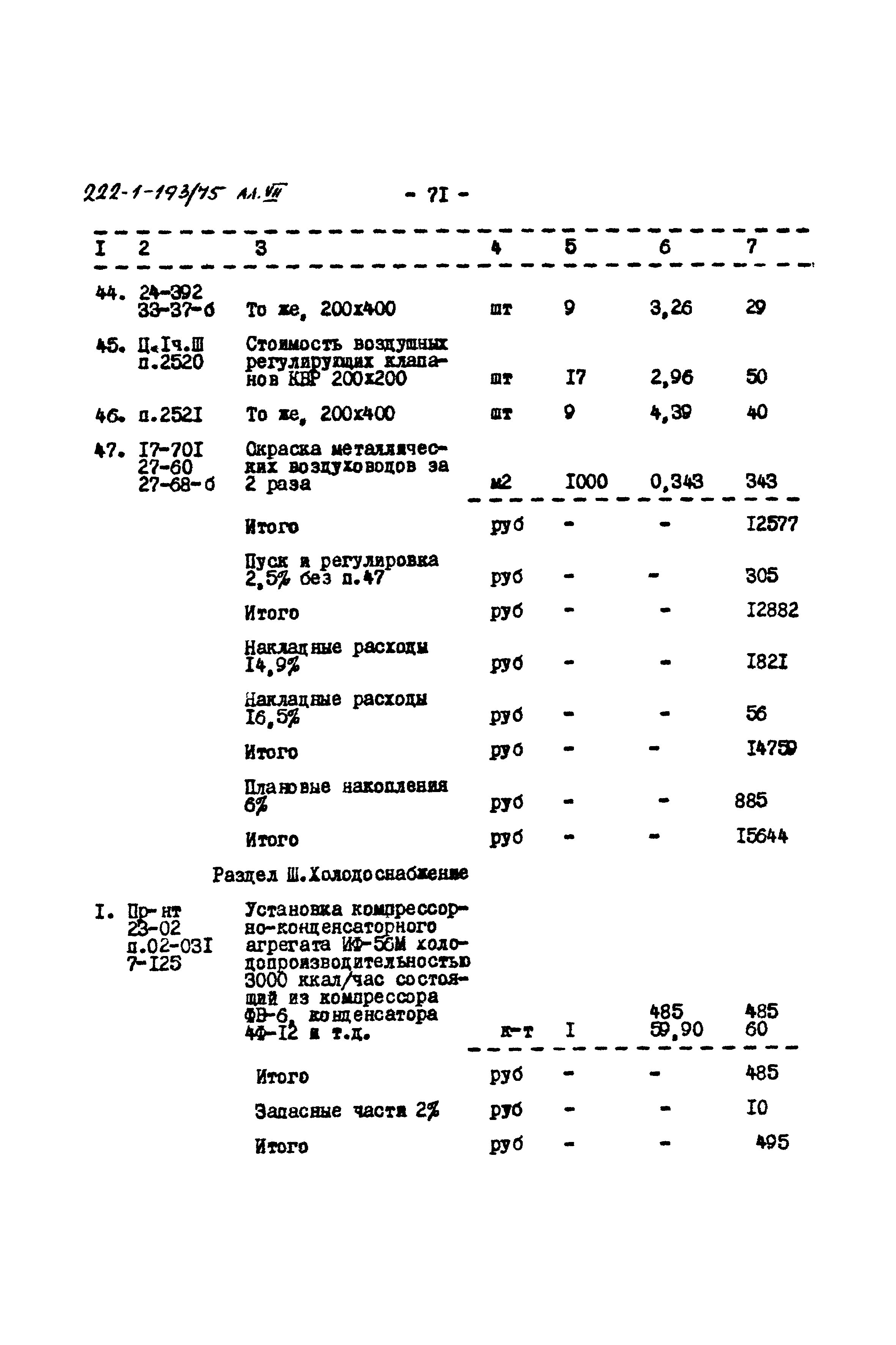 Типовой проект 222-1-193/75