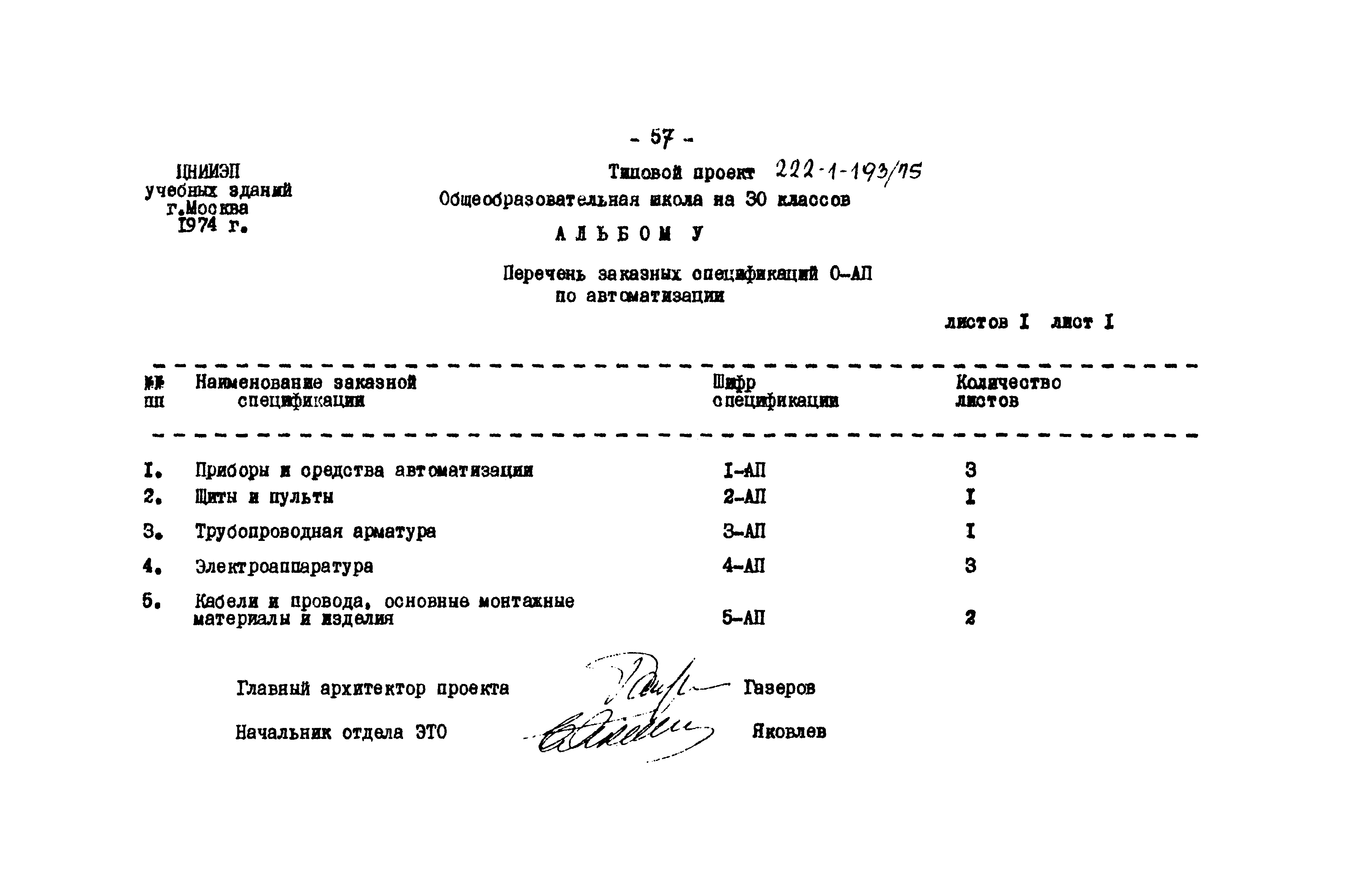 Типовой проект 222-1-193/75