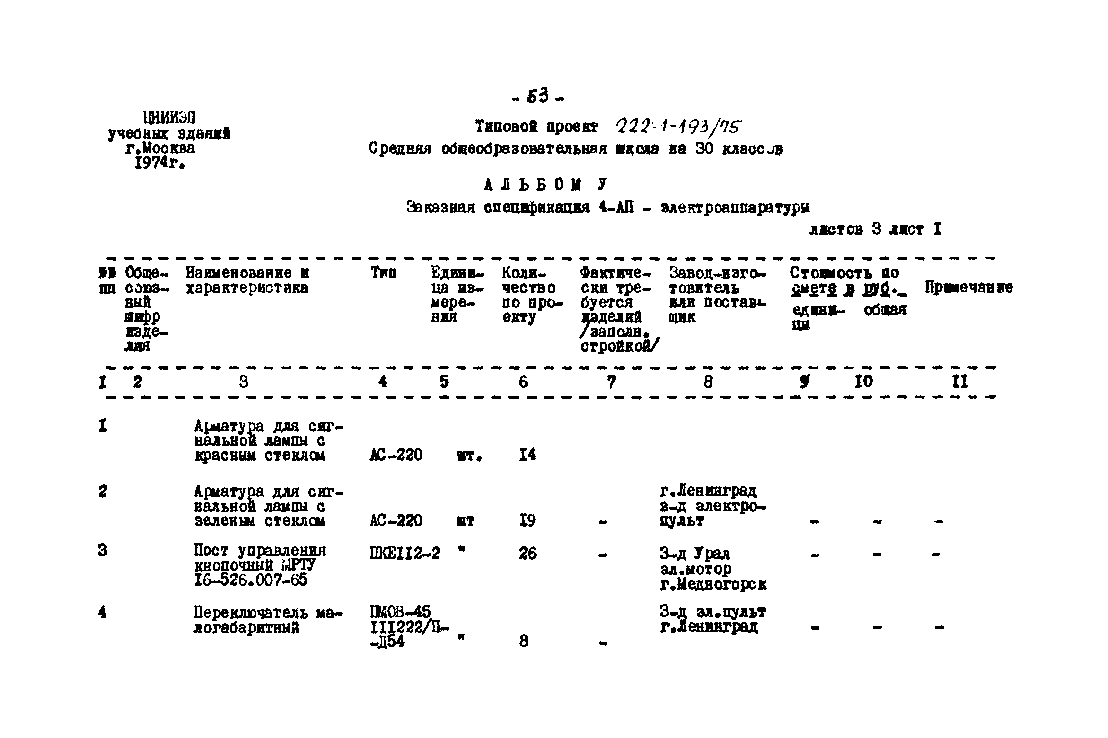 Типовой проект 222-1-193/75