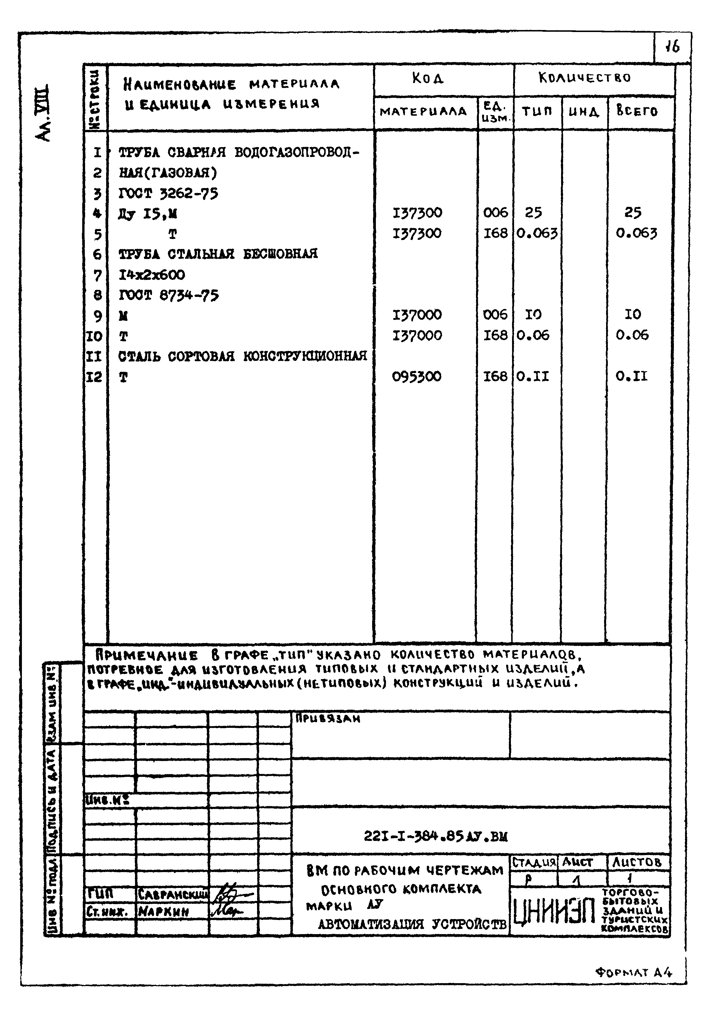 Типовой проект 221-1-384.85