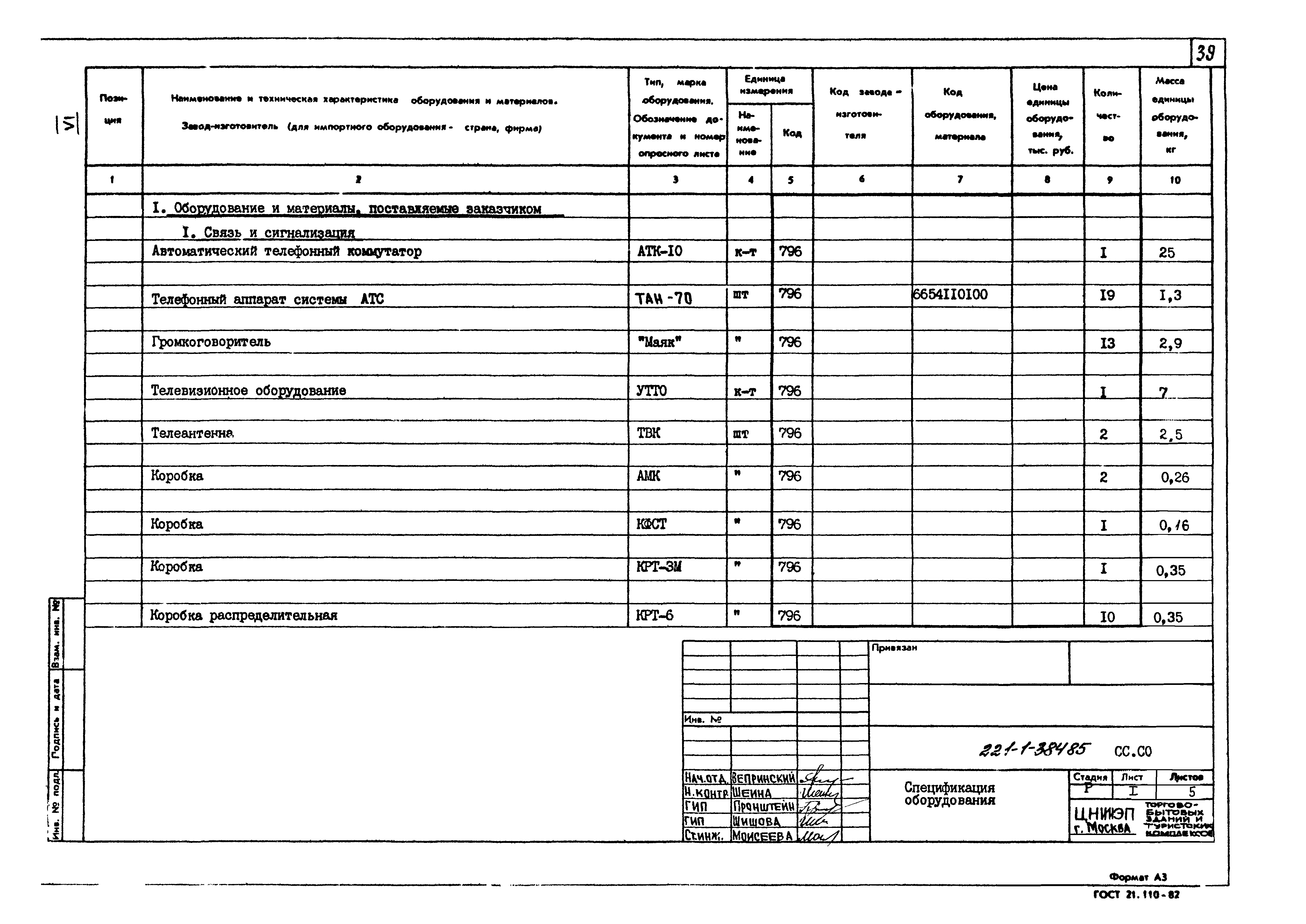 Типовой проект 221-1-384.85