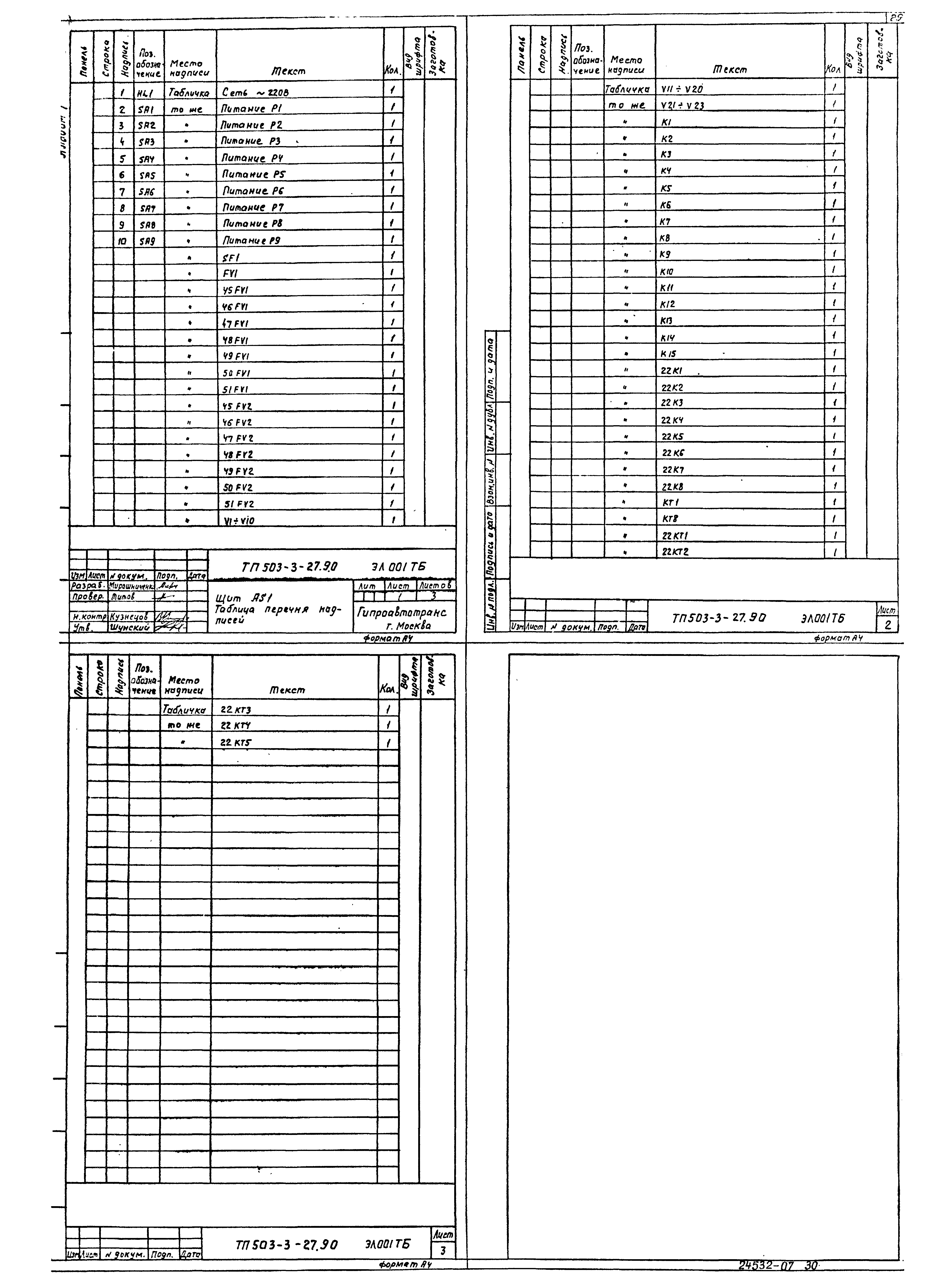 Типовой проект 503-3-27.90