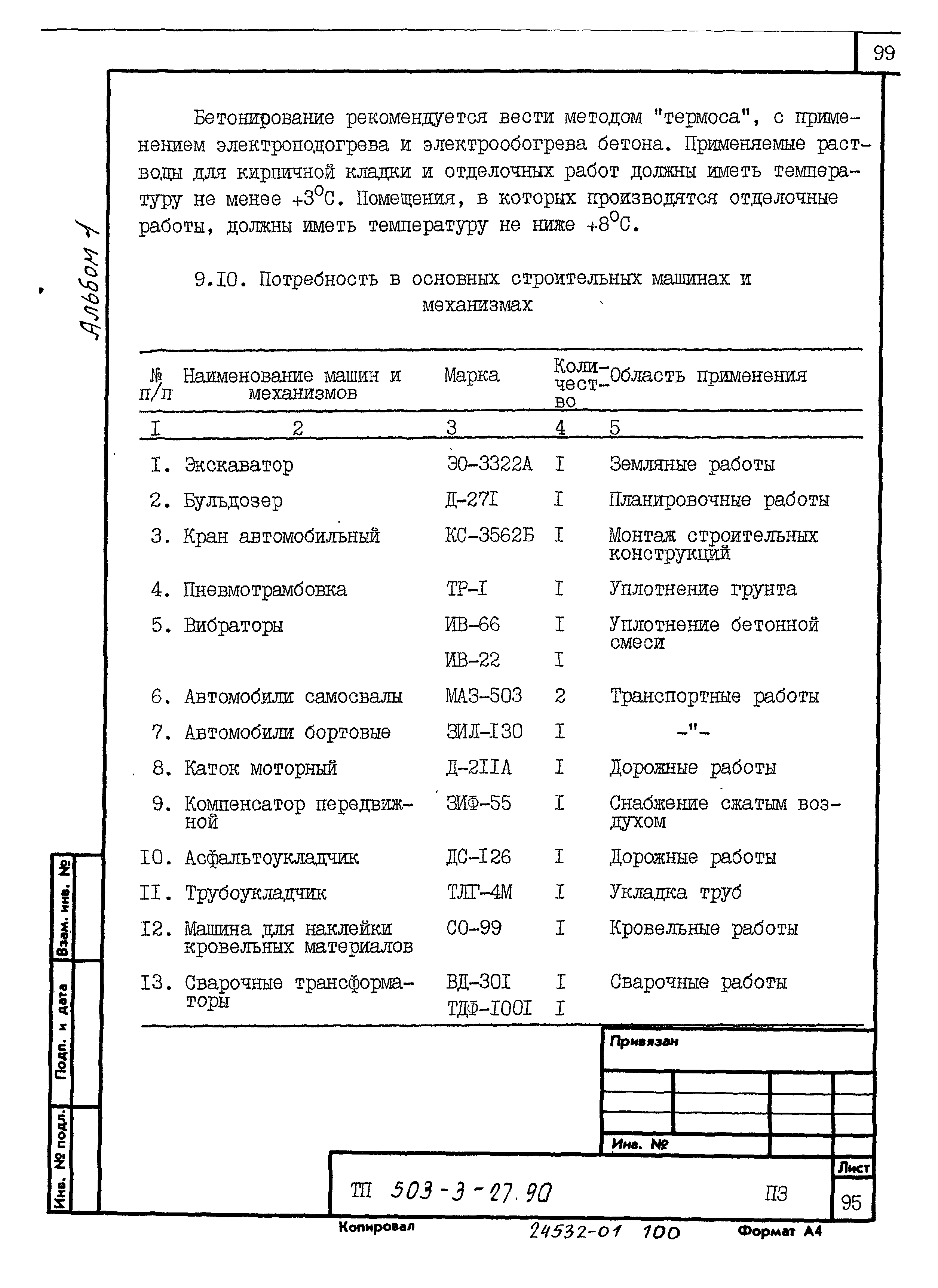 Типовой проект 503-3-27.90