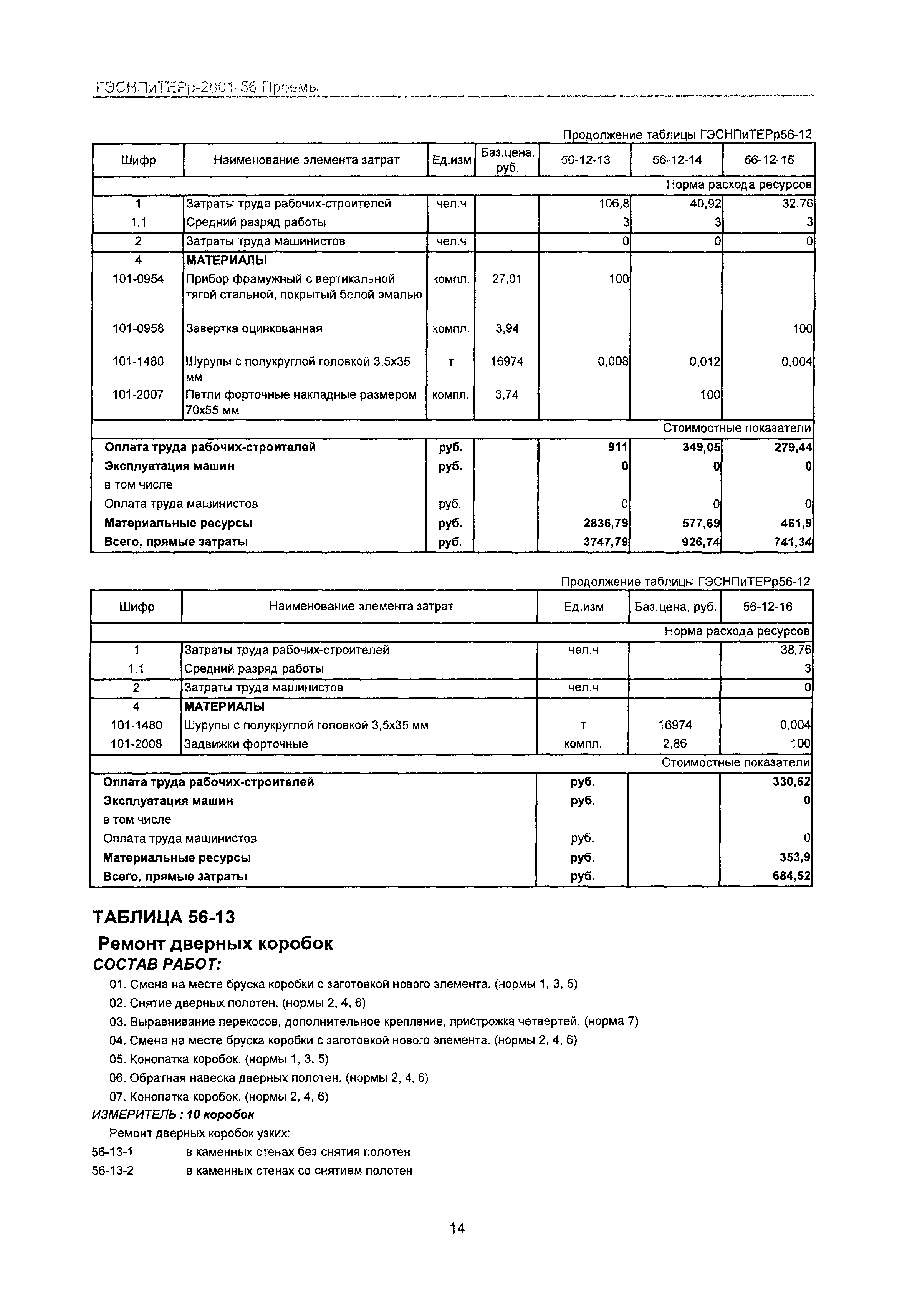 ГЭСНПиТЕРр 2001-56 Московской области