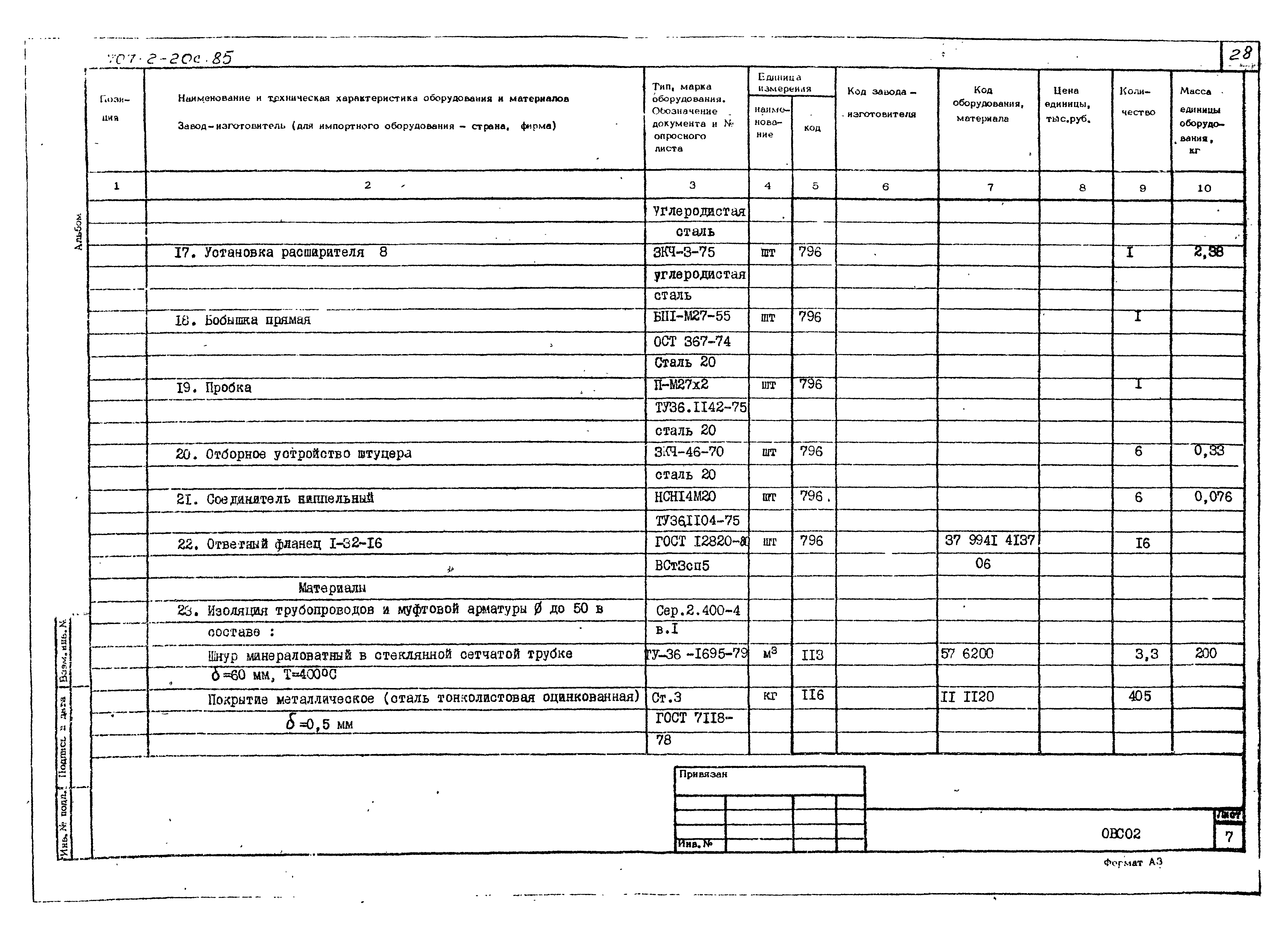 Типовой проект 707-2-20с.85