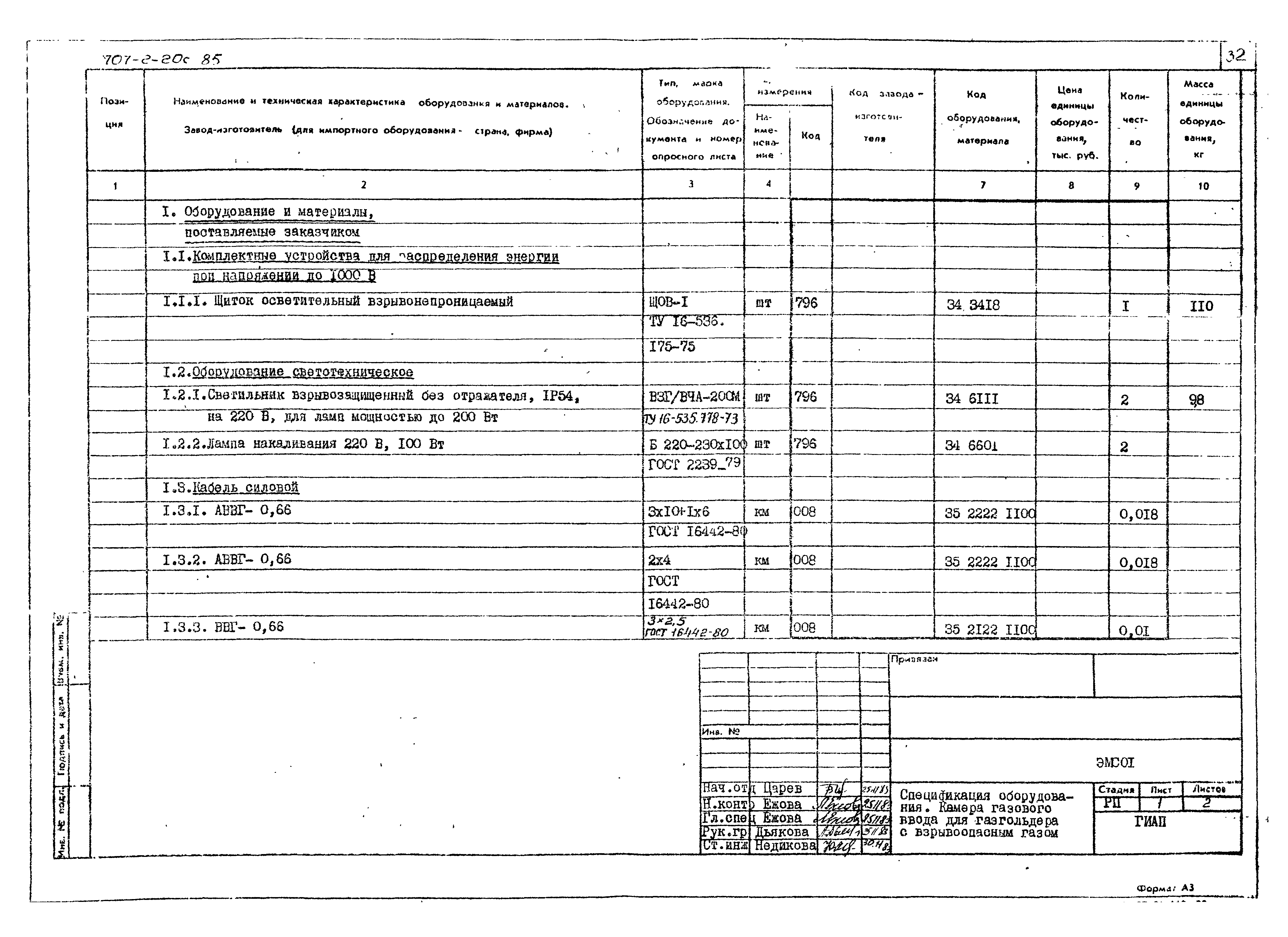 Типовой проект 707-2-20с.85