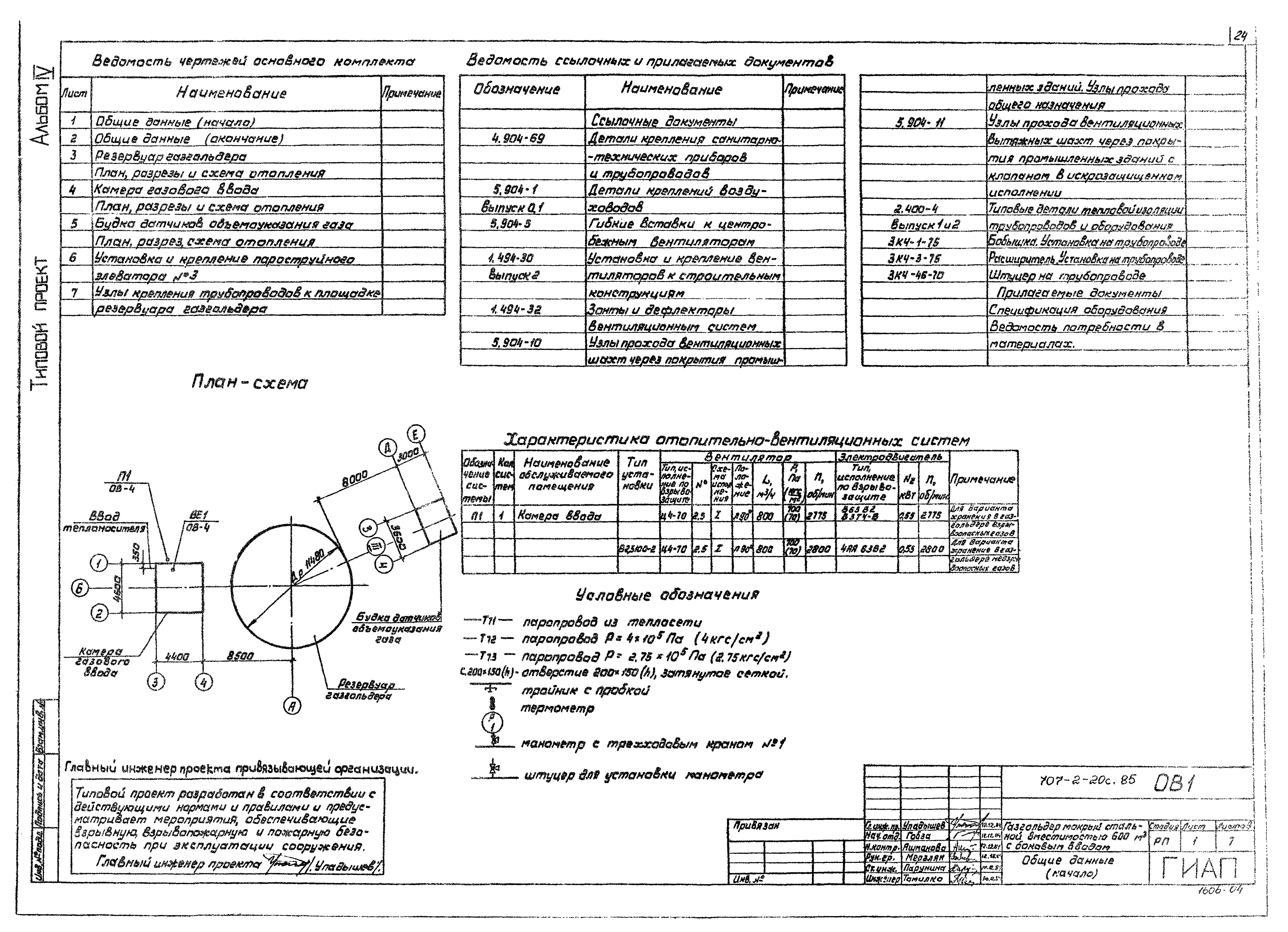 Типовой проект 707-2-20с.85