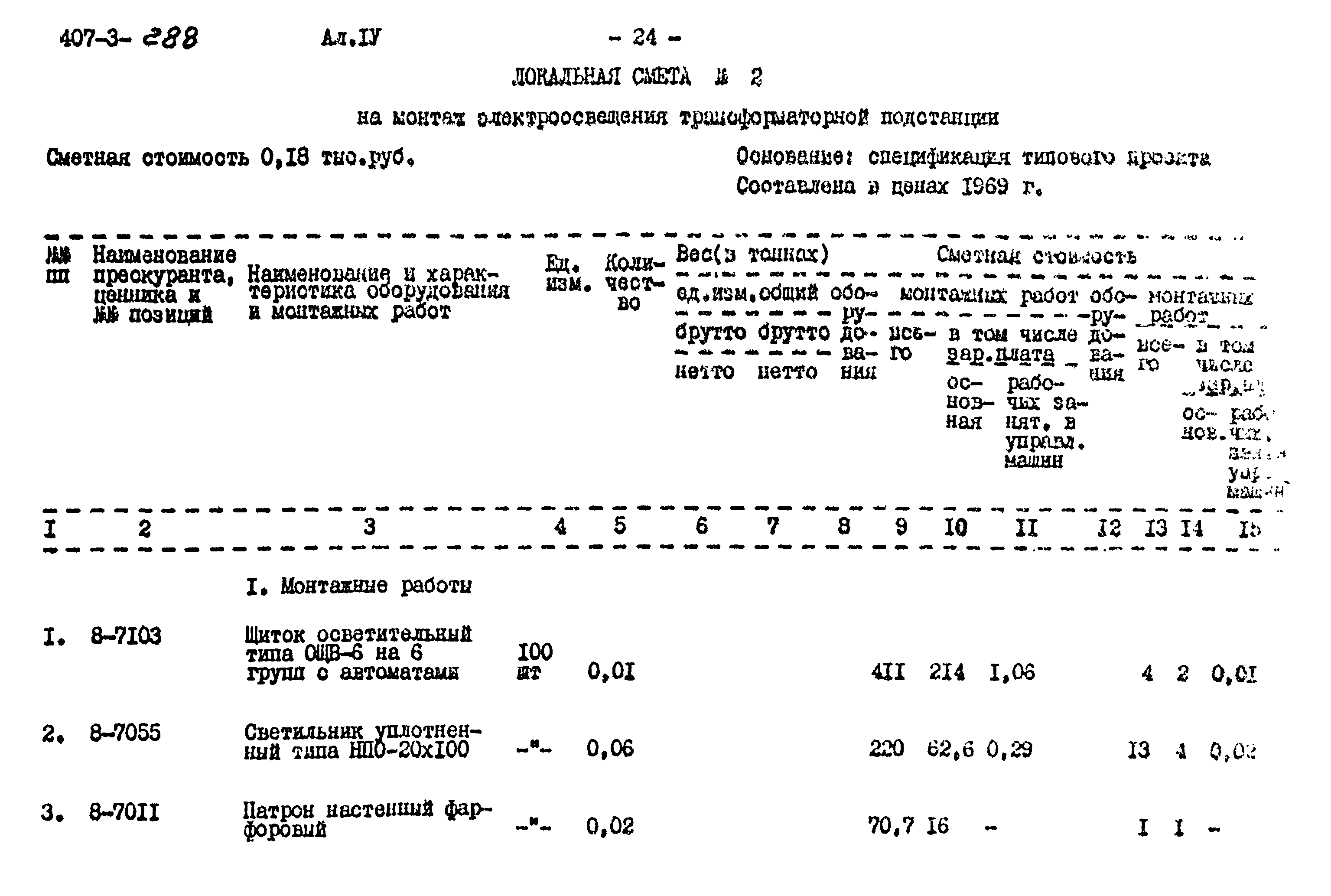 Типовой проект 407-3-288