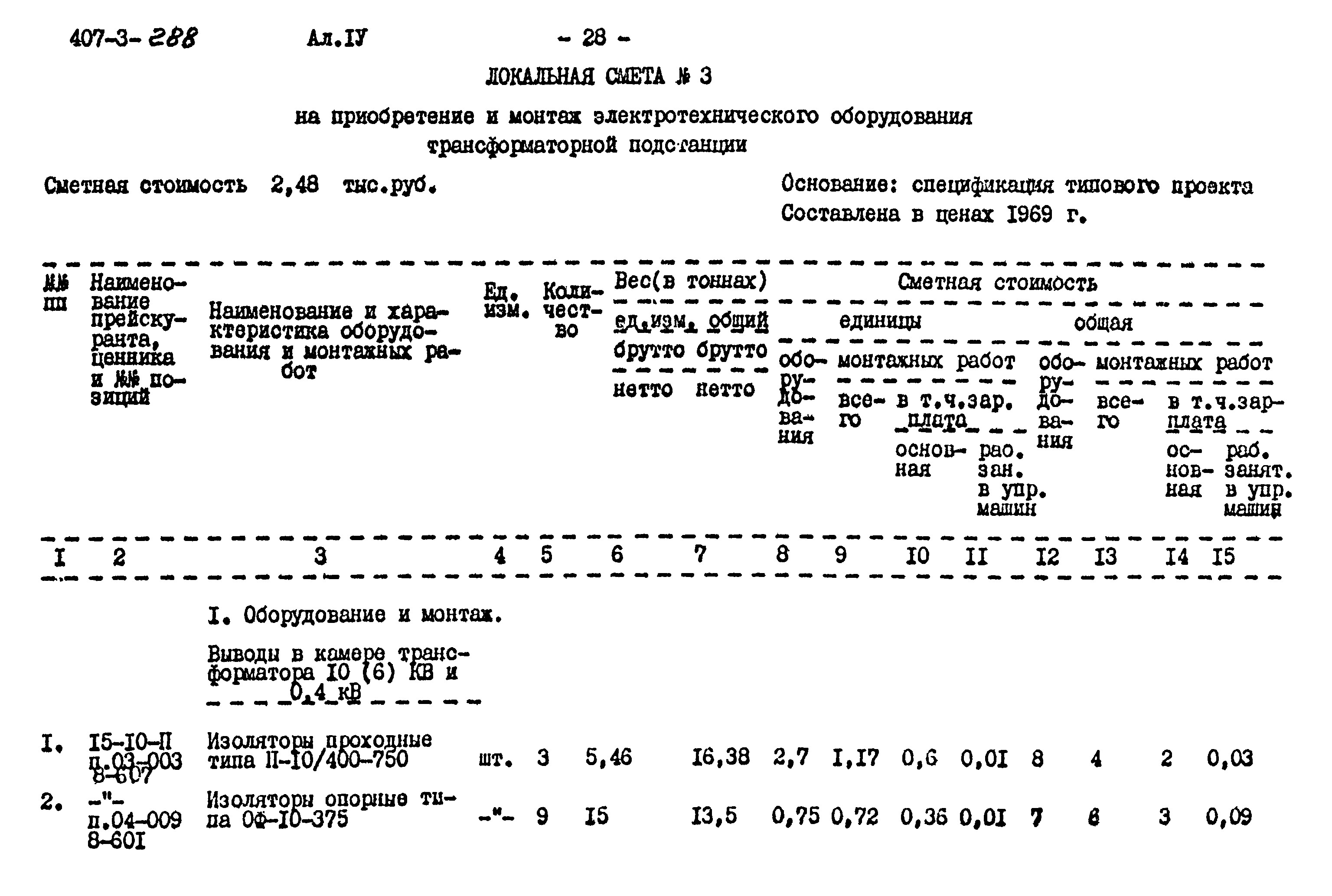 Типовой проект 407-3-288