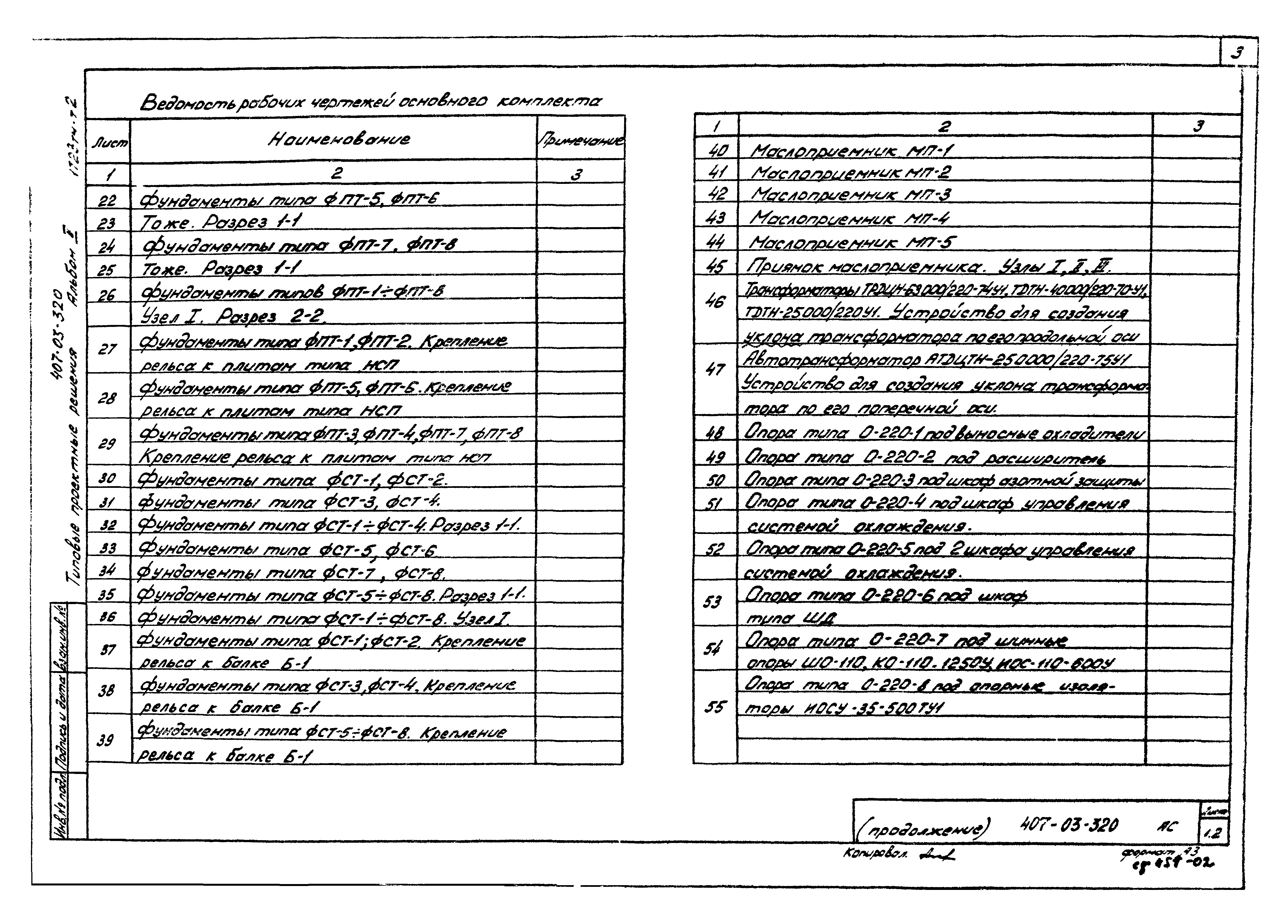 Типовые проектные решения 407-03-320