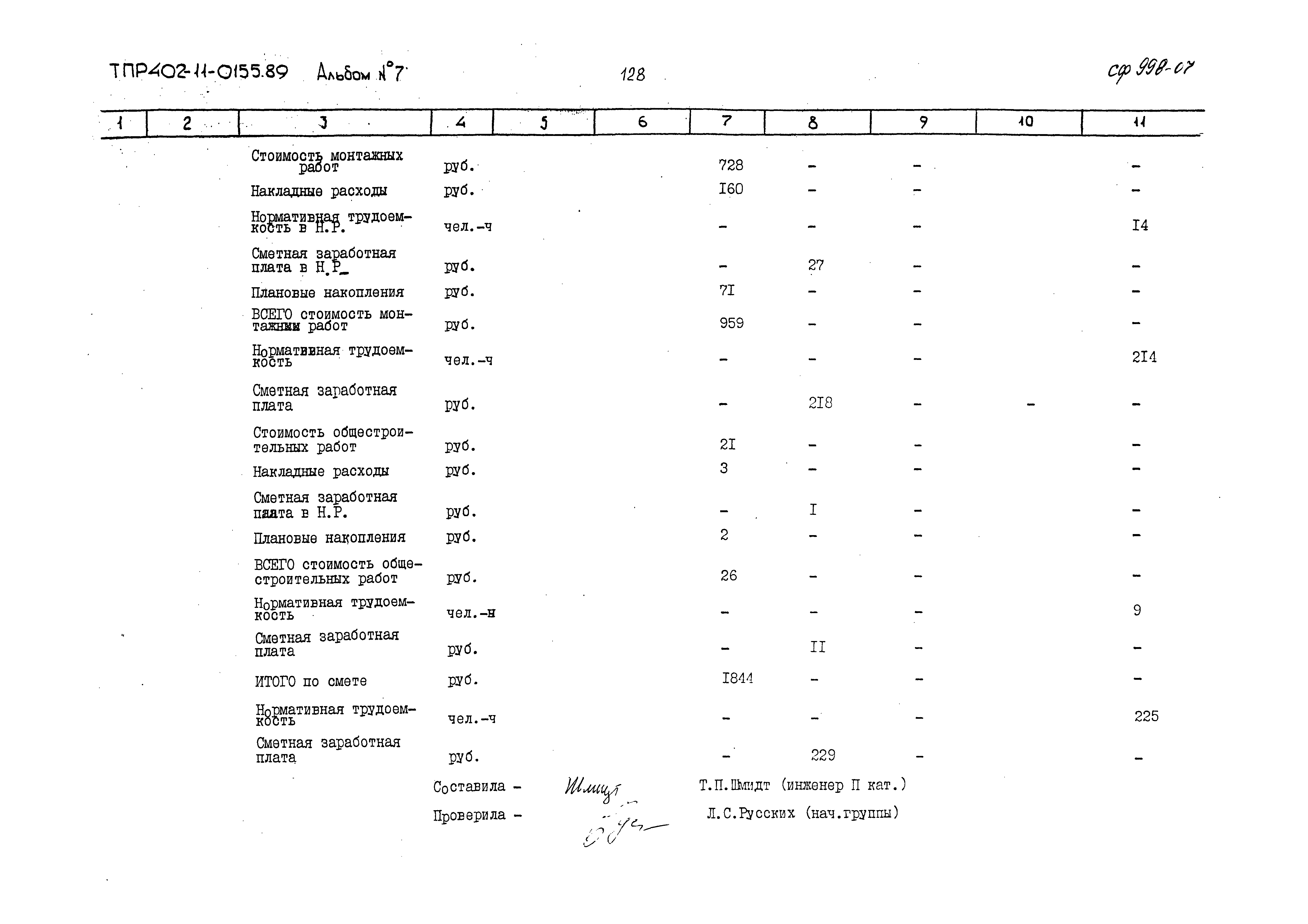 Типовые проектные решения 402-11-0155.89