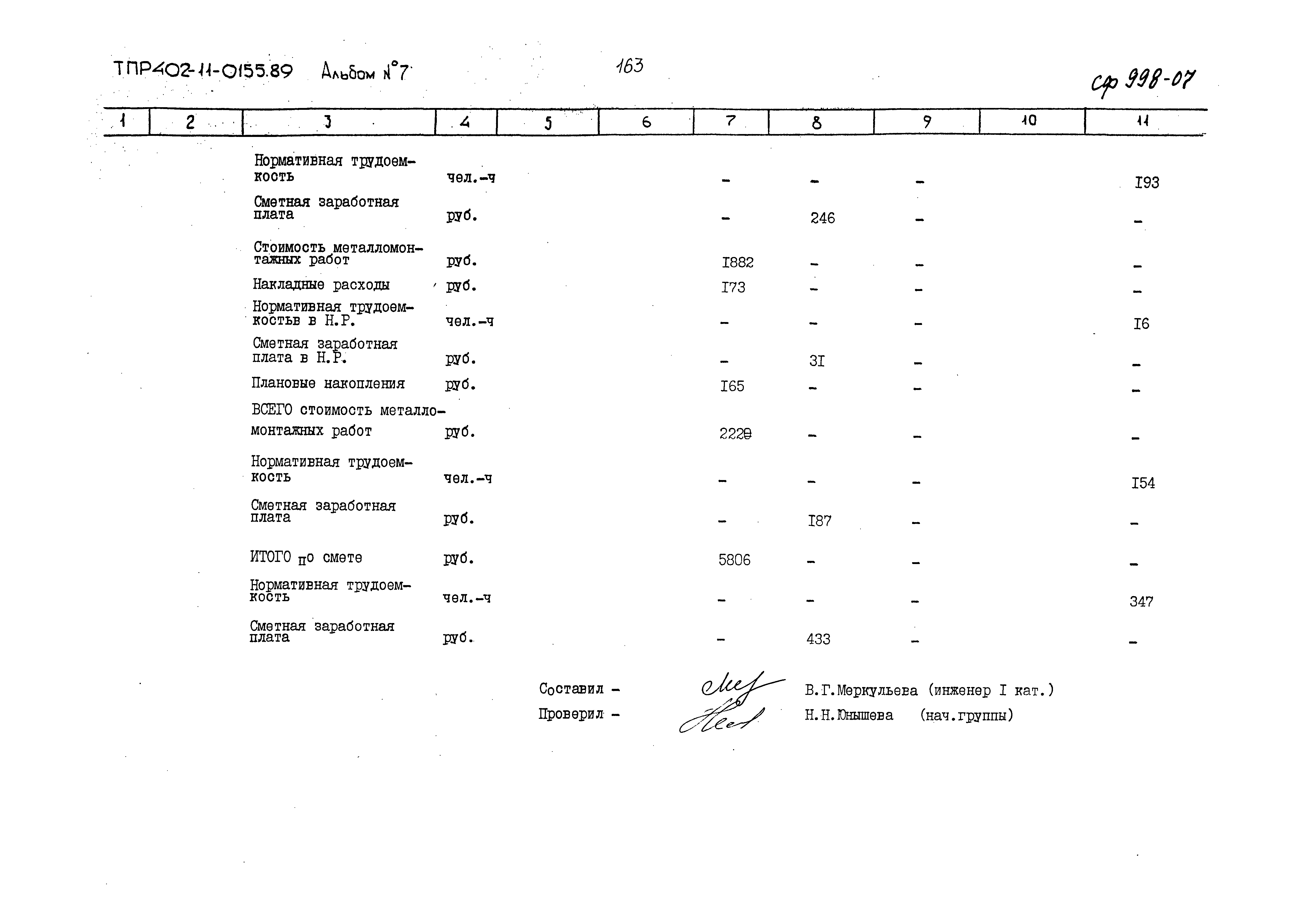 Типовые проектные решения 402-11-0155.89