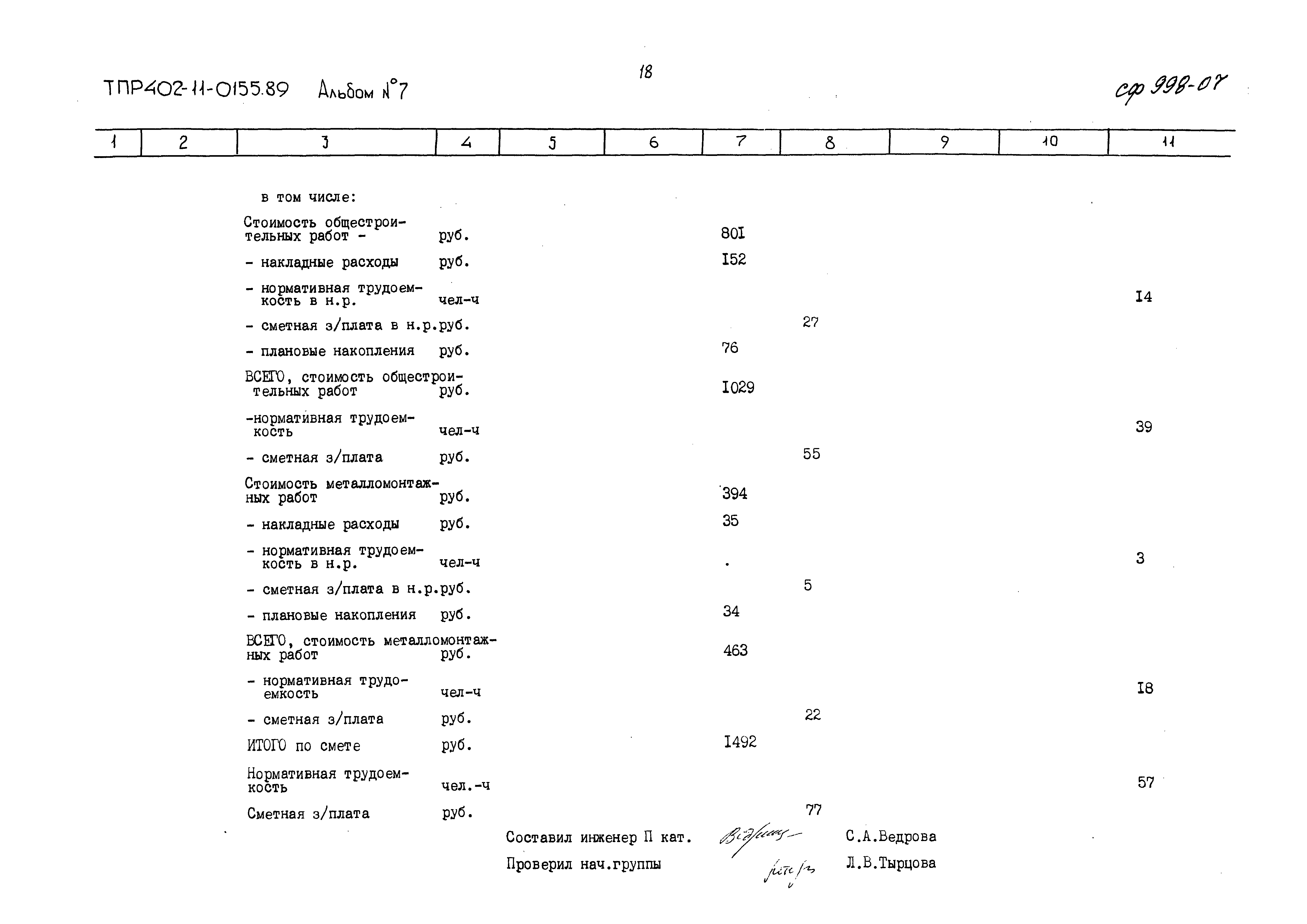 Типовые проектные решения 402-11-0155.89