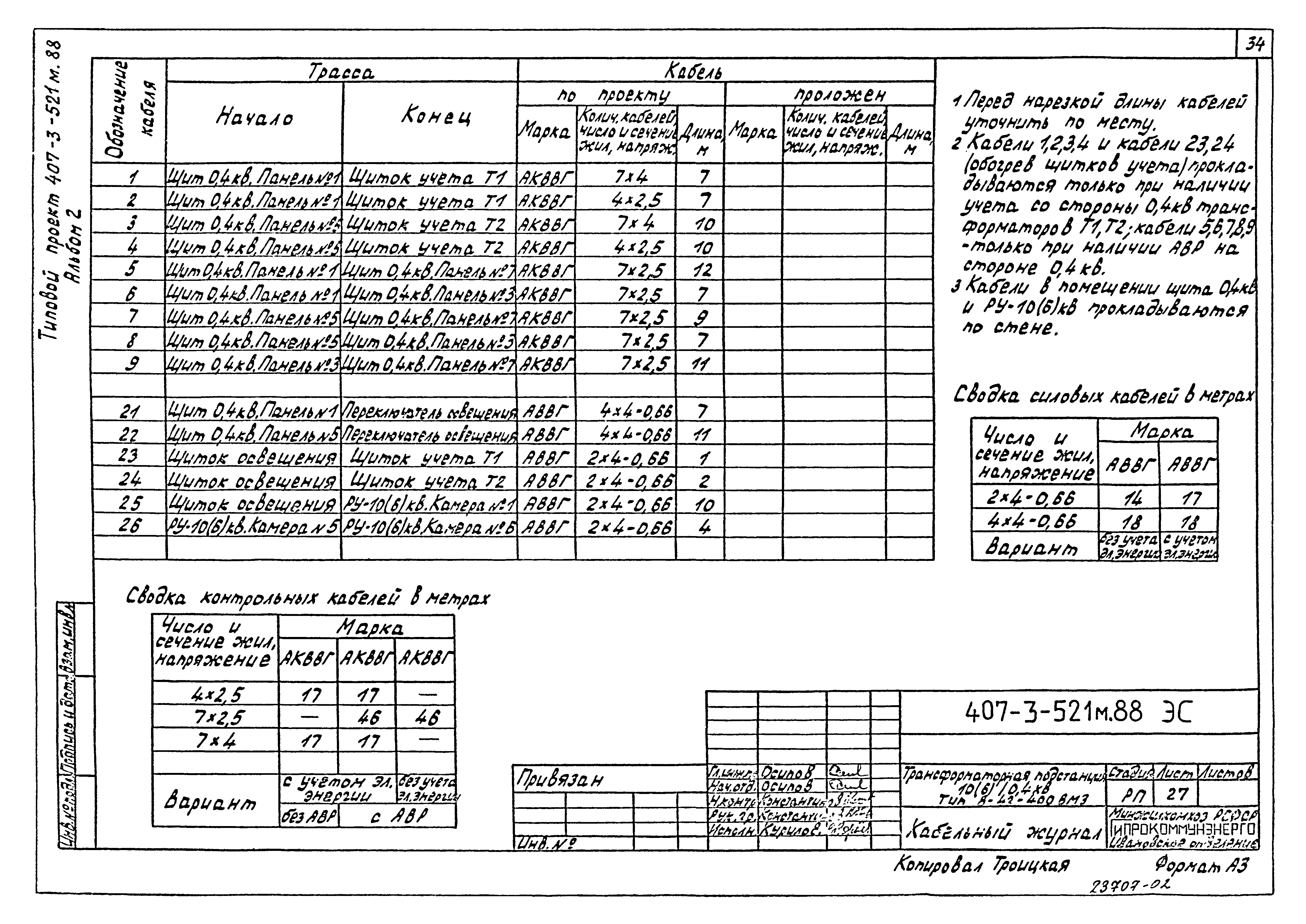 Типовой проект 407-3-521м.88