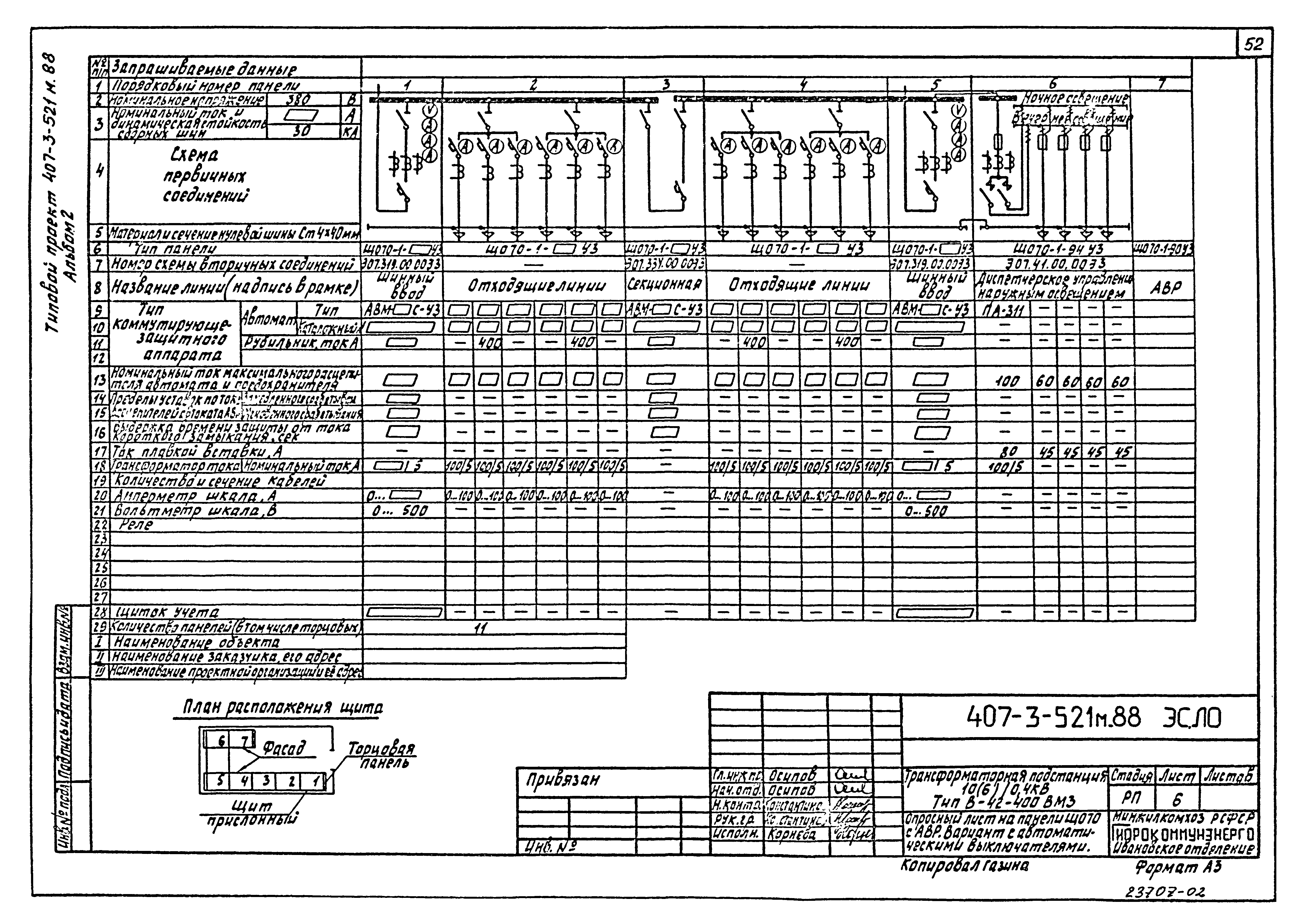 Типовой проект 407-3-521м.88