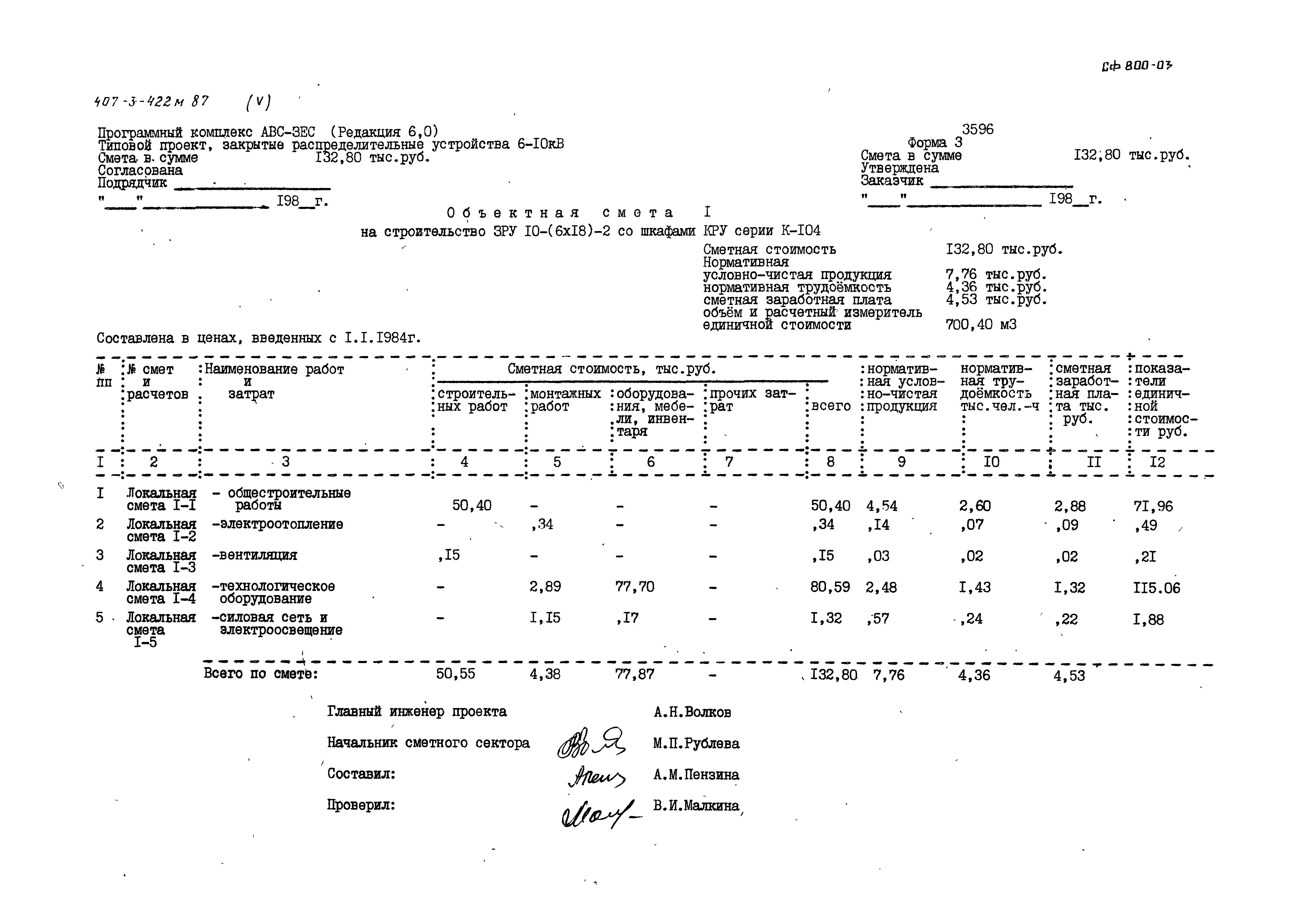 Типовой проект 407-3-422м.87