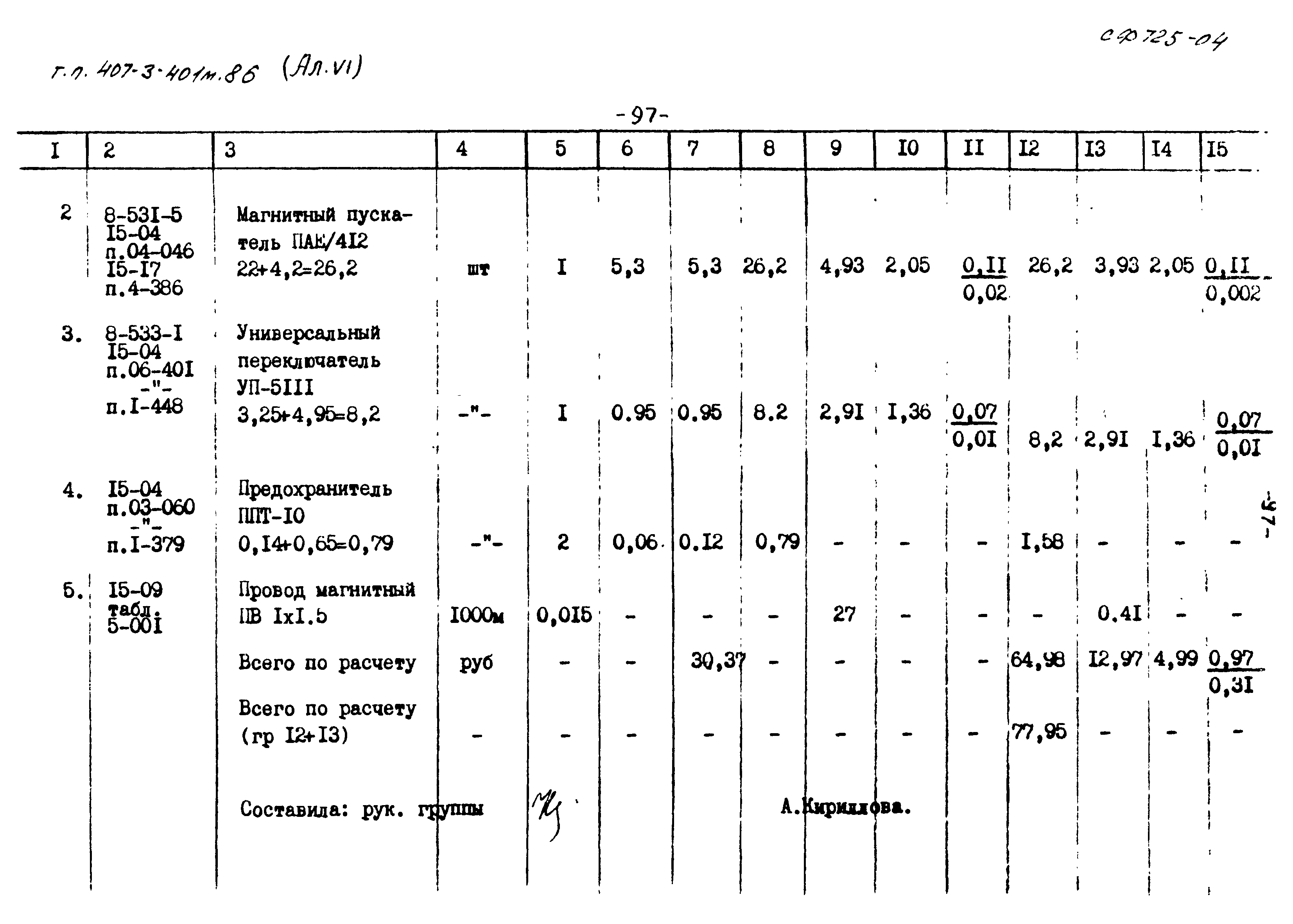 Типовой проект 407-3-401м.86