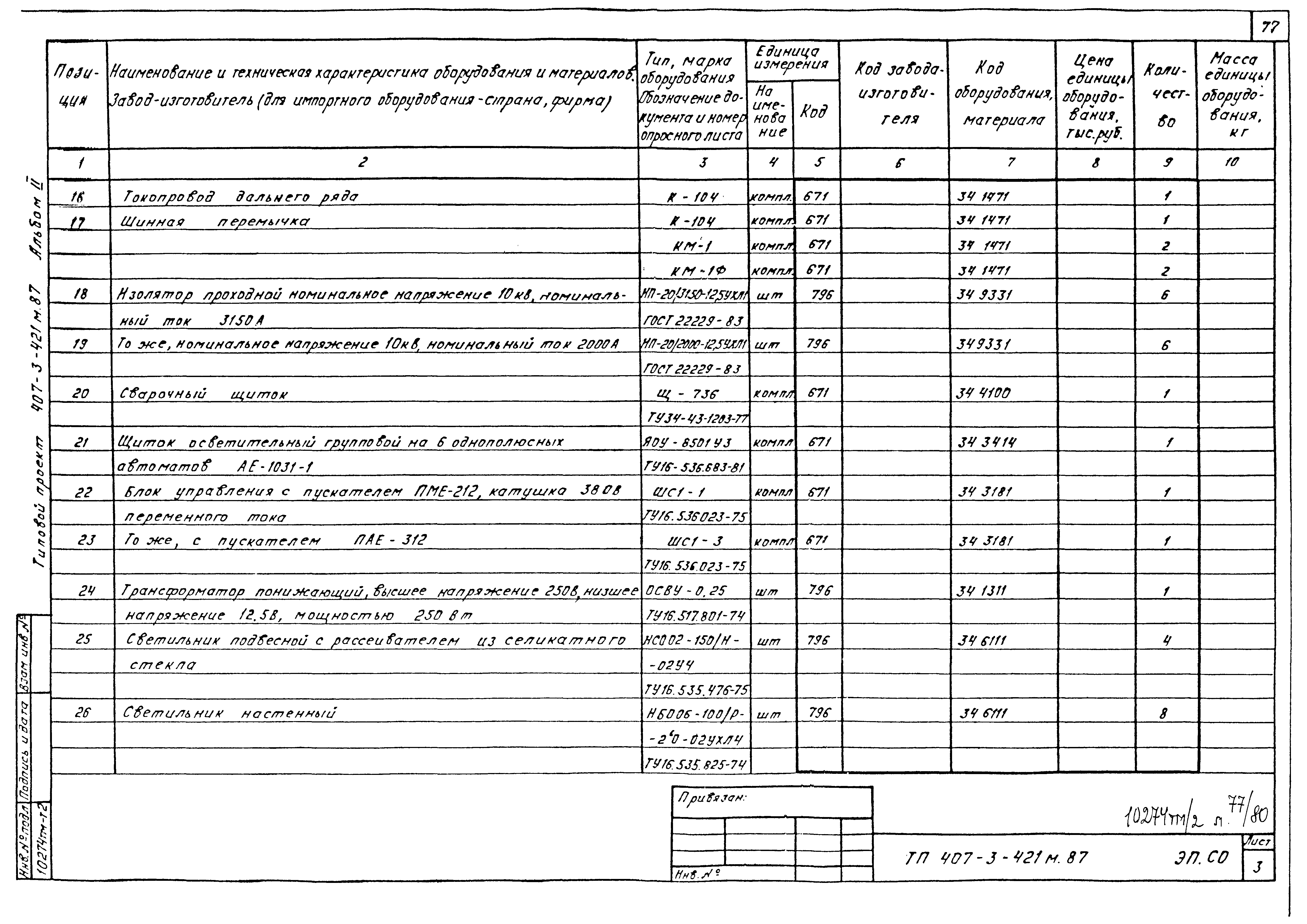 Типовой проект 407-3-421м.87