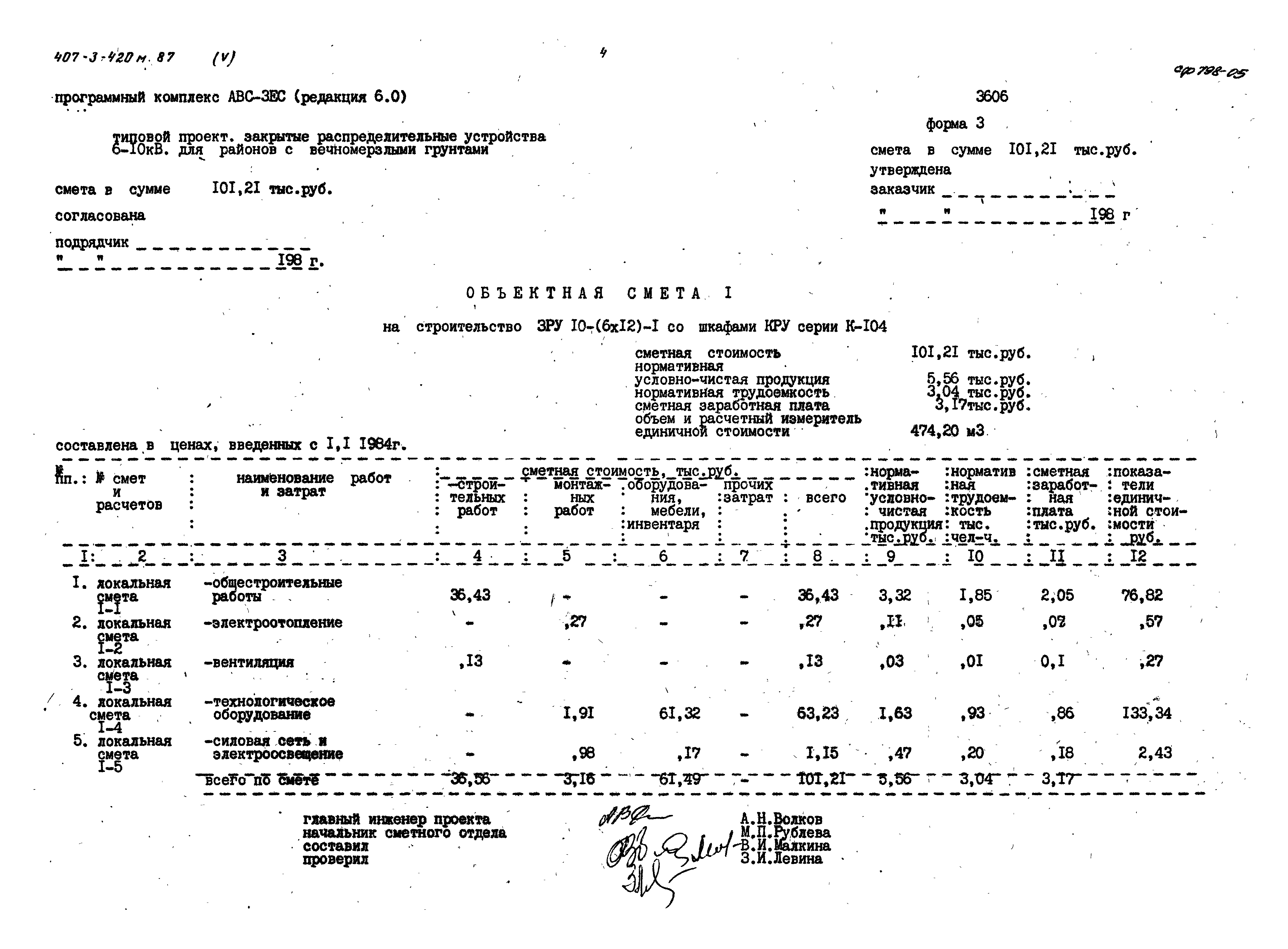 Типовой проект 407-3-420м.87