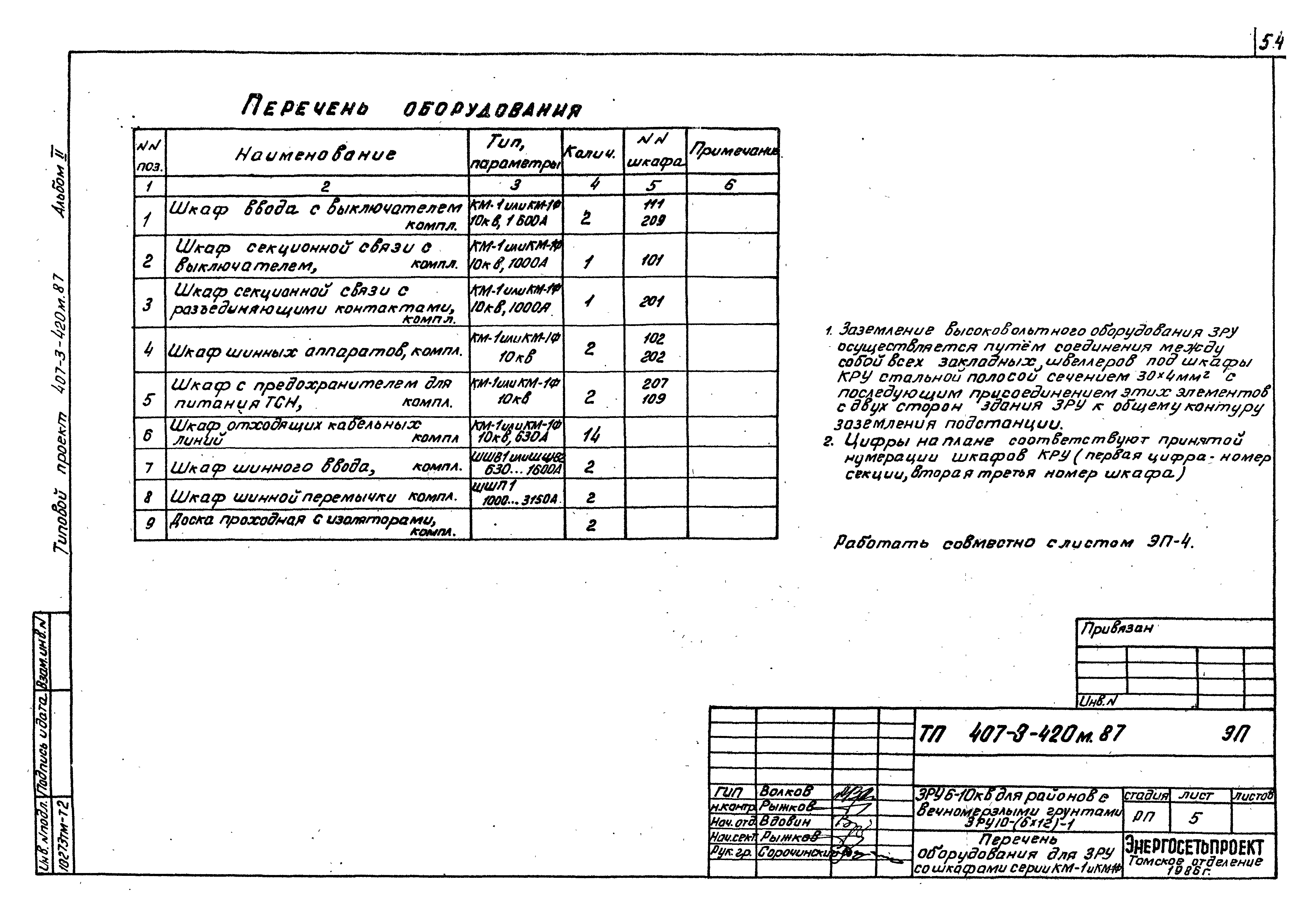 Типовой проект 407-3-420м.87